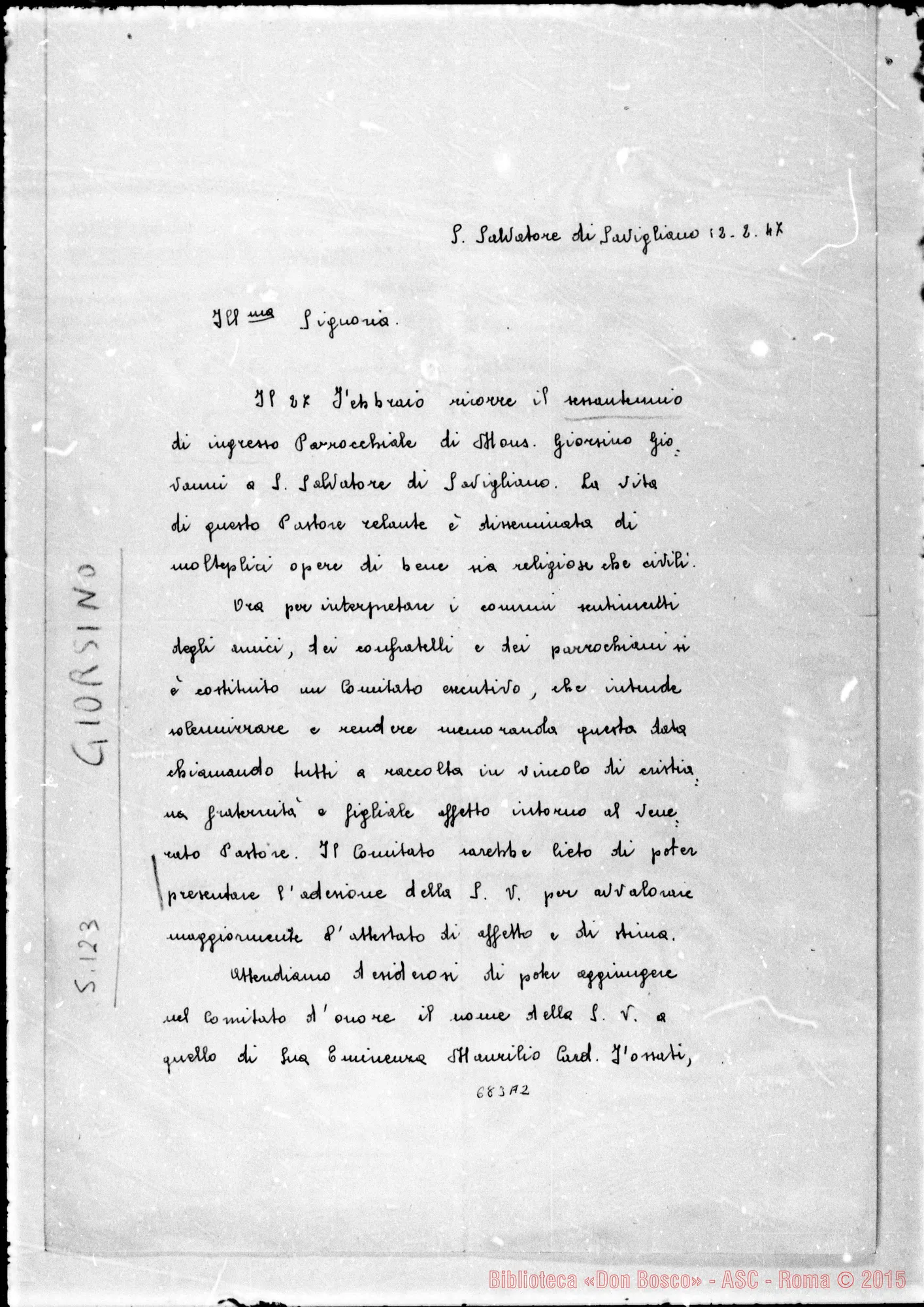 Fotogramma A 2 — Giorsini: Lettera al viceparroco di Savigliano