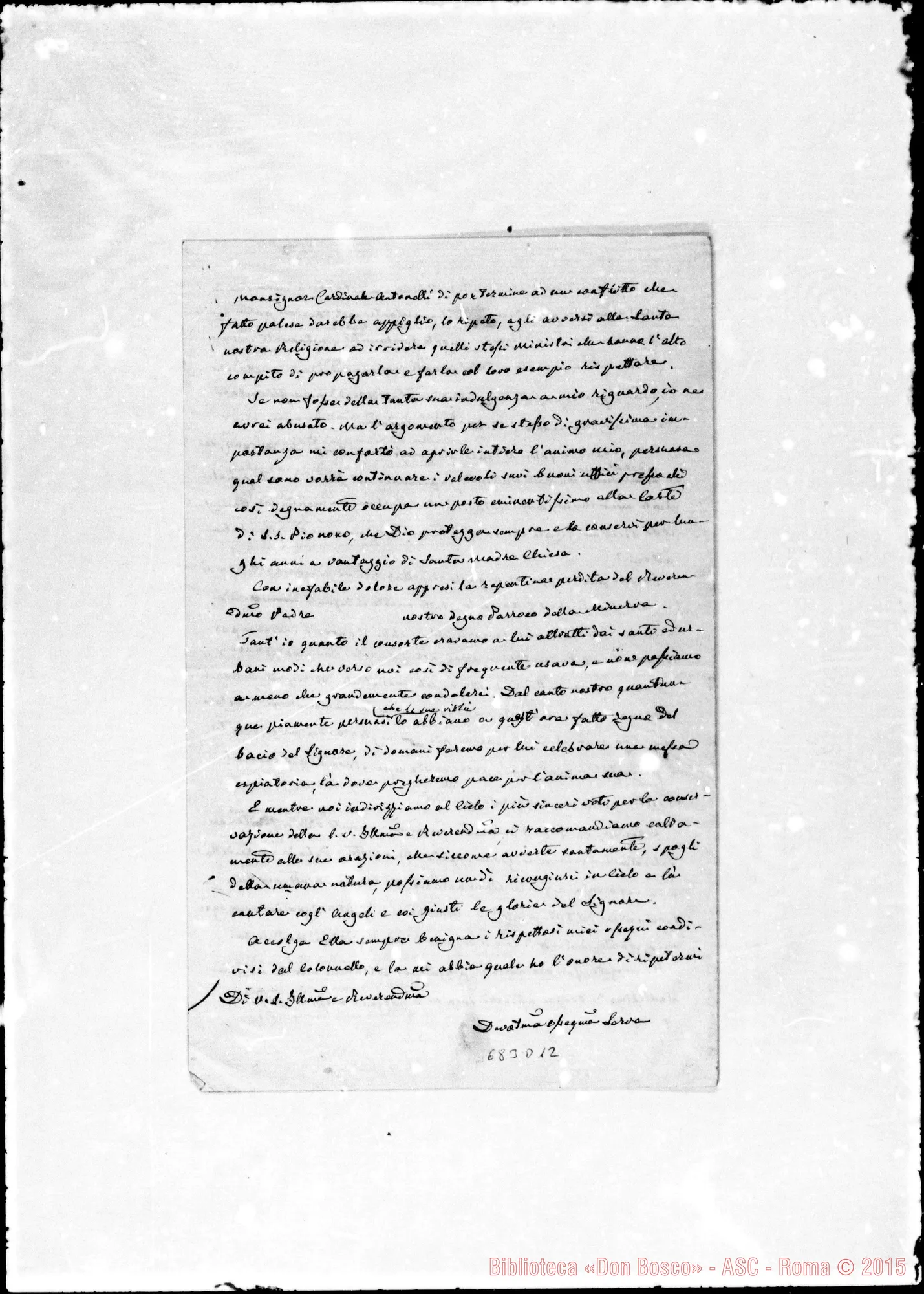 Fotogramma D 12 — Devota Serva-Rev.mo Monsig.