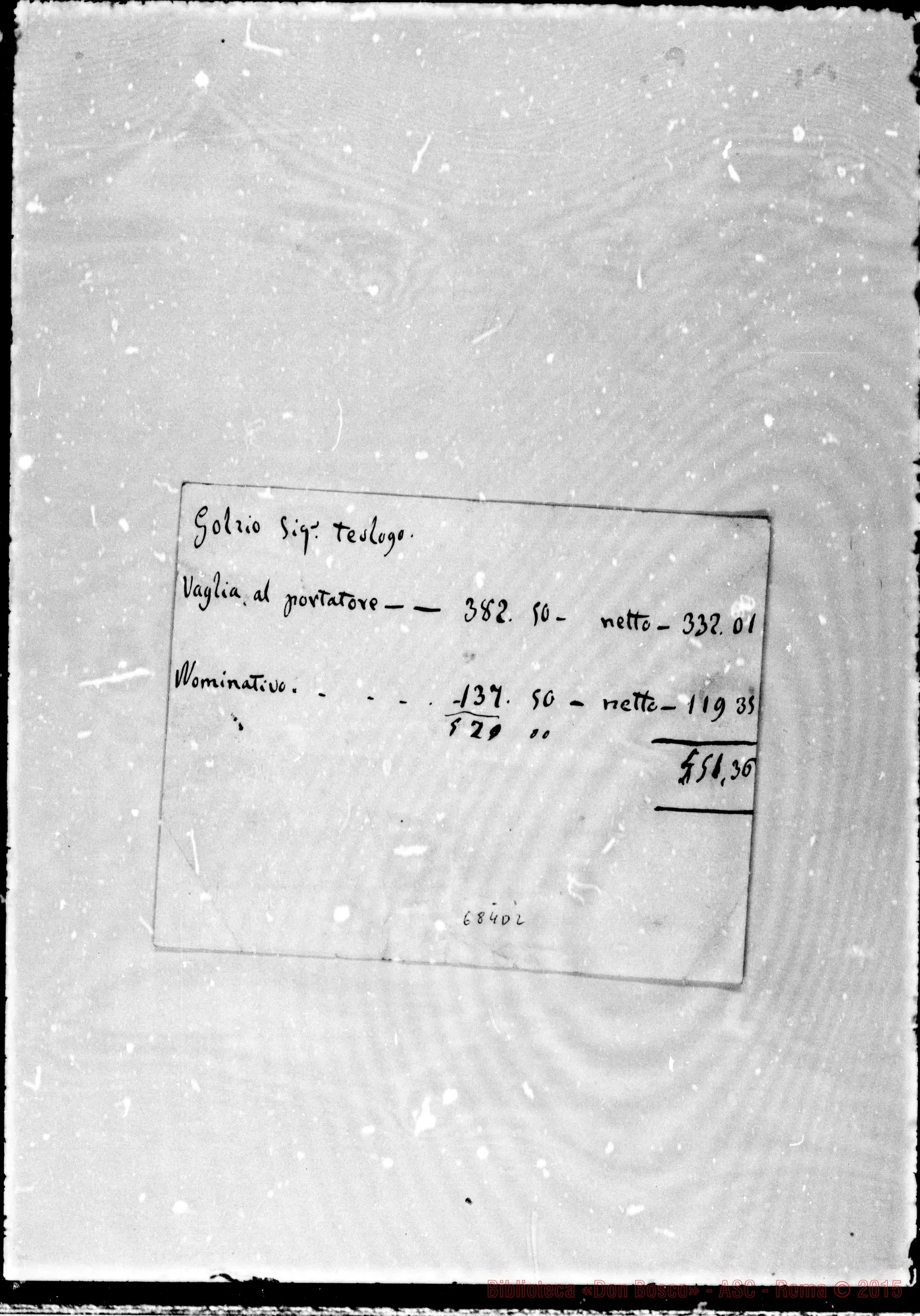 Fotogramma D 2 — Conti E ricevuta