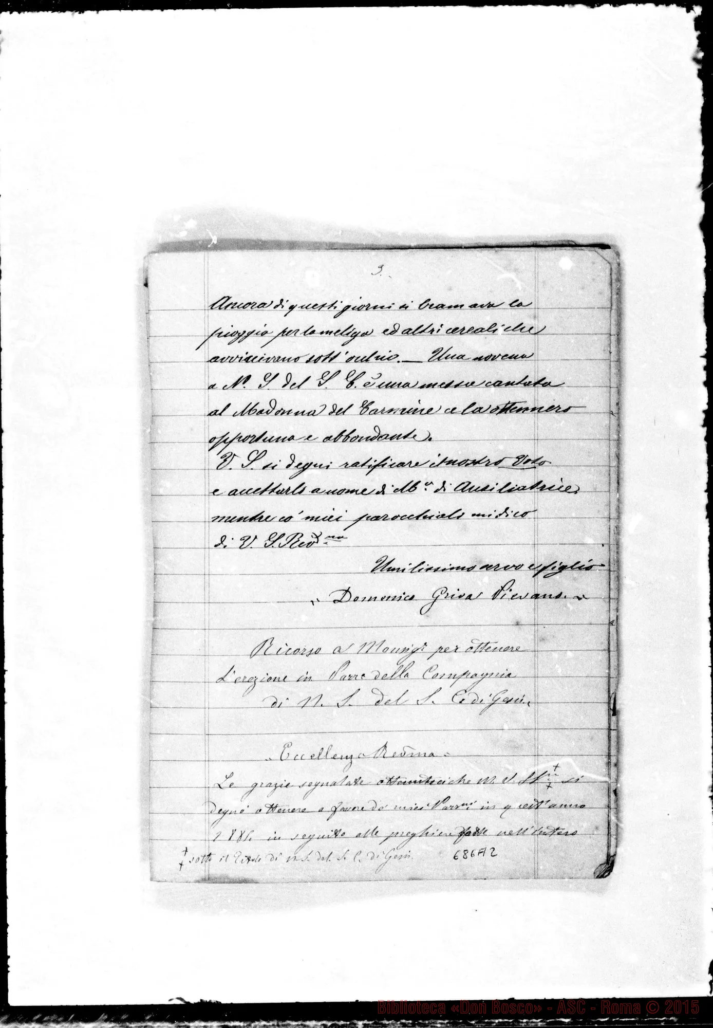 Fotogramma A 2 — Copia di lettere «importanti» A D. Bosco