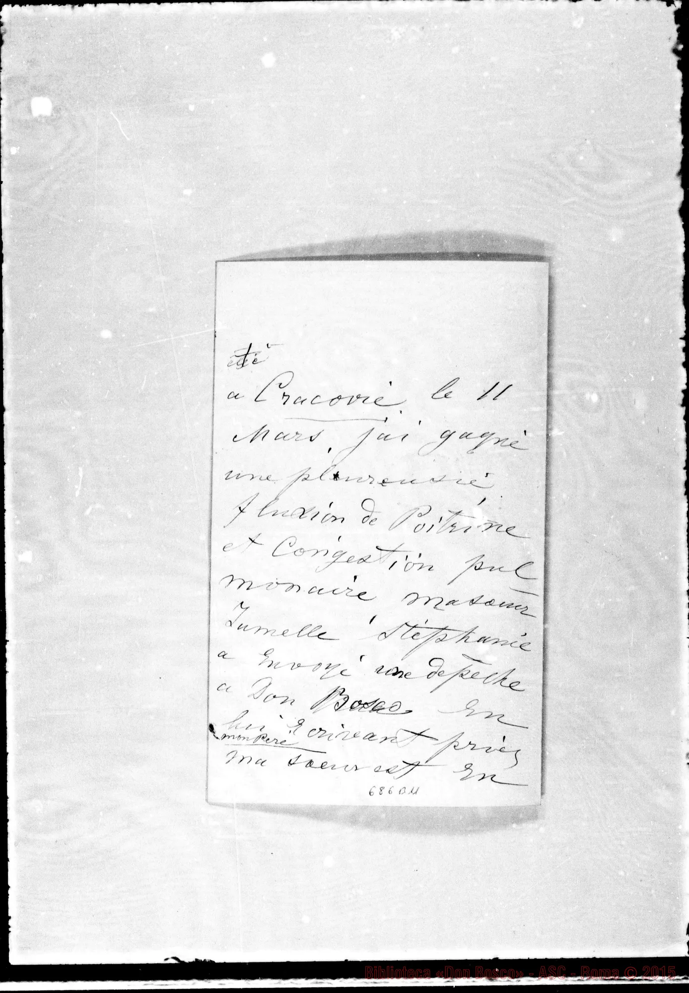 Fotogramma B 11 — Grocholska Vanda, contessa. Lettera A Révérend Pére