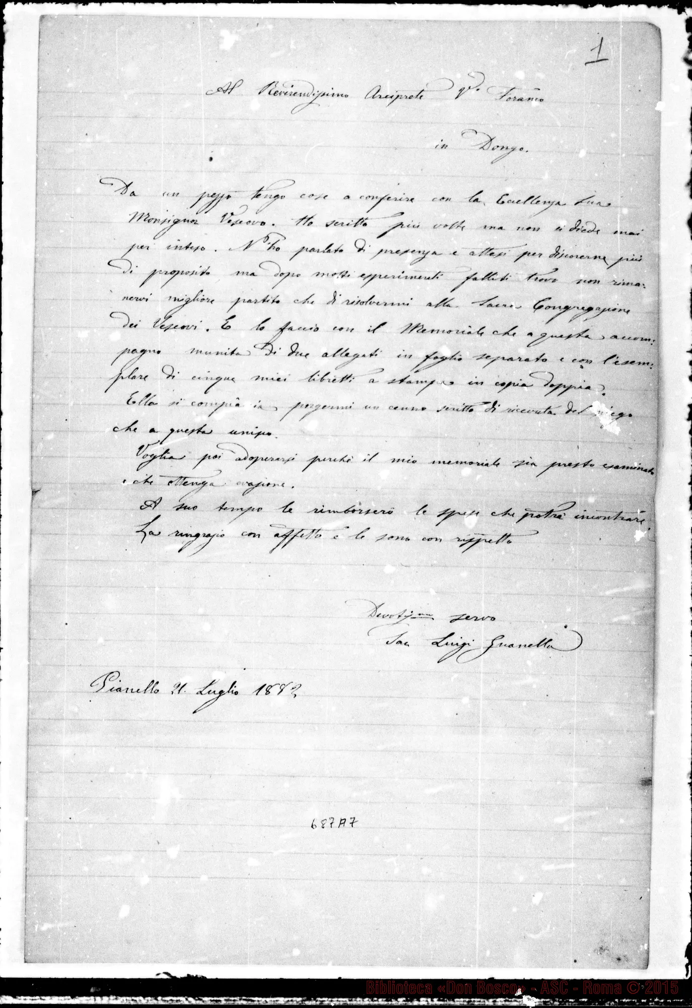 Fotogramma A 7 — Copia di lettere: Guanella-Vic. Foraneo