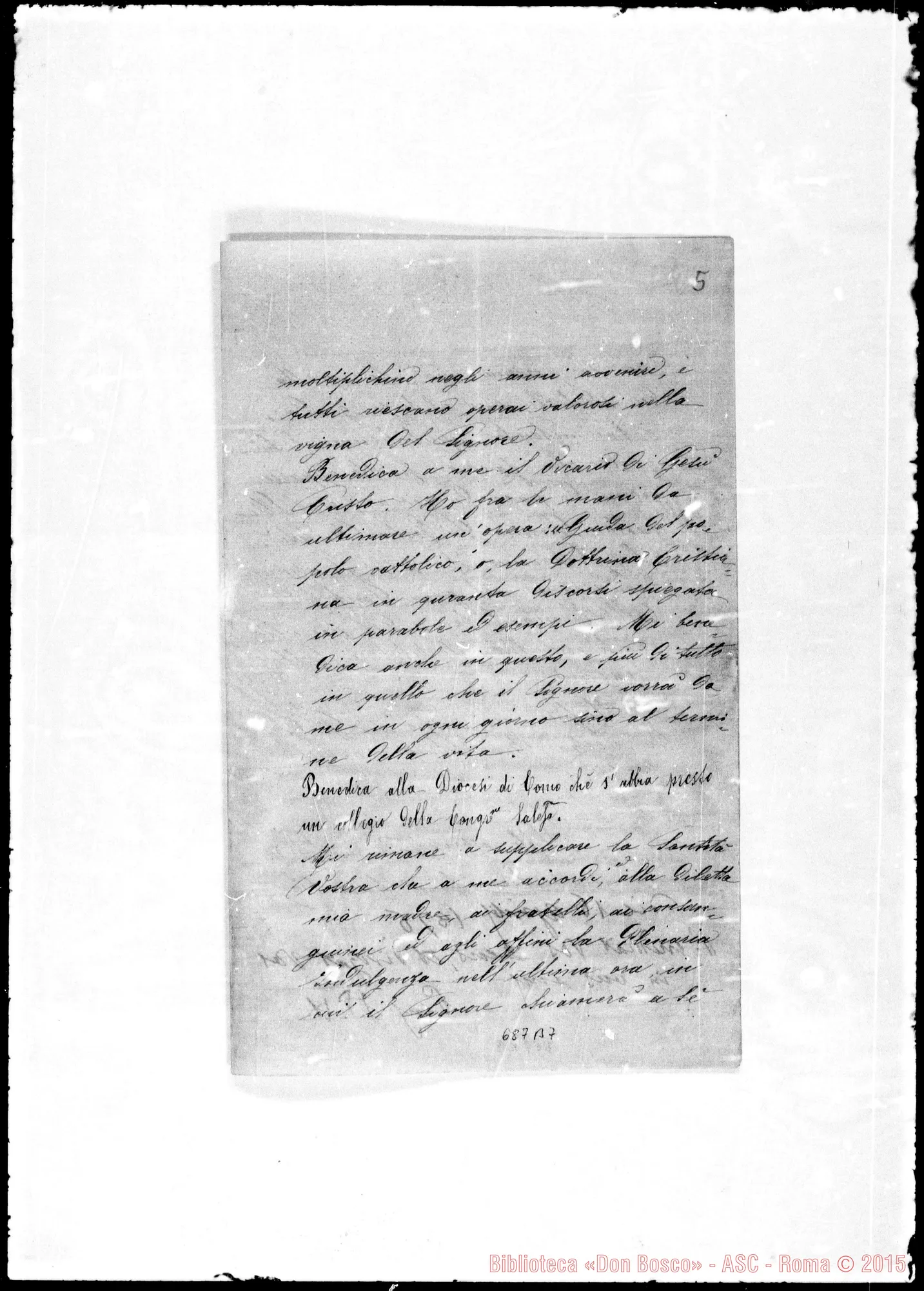 Fotogramma B 7 — Lettere Originali: Guanella-Santo Padre