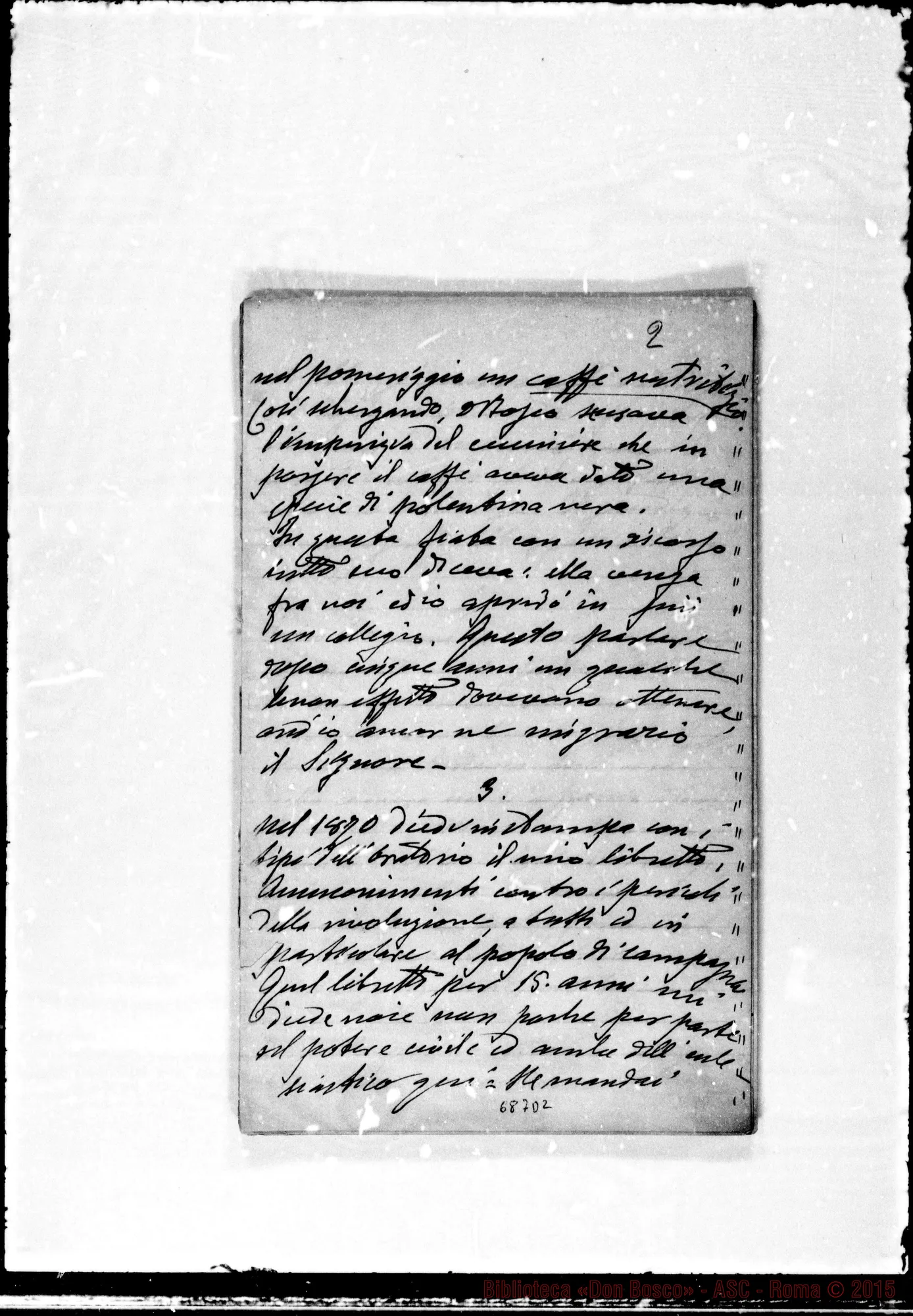 Fotogramma D 2 — Pensieri di D. Guanella intorno A D. Bosco