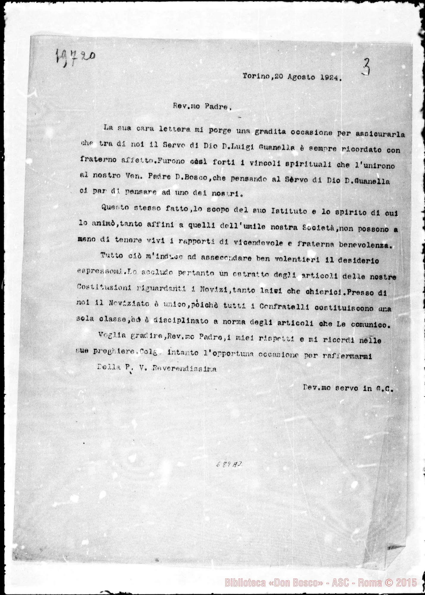 Fotogramma A 7 — Rettor Maggiore-Rev.mo Padre