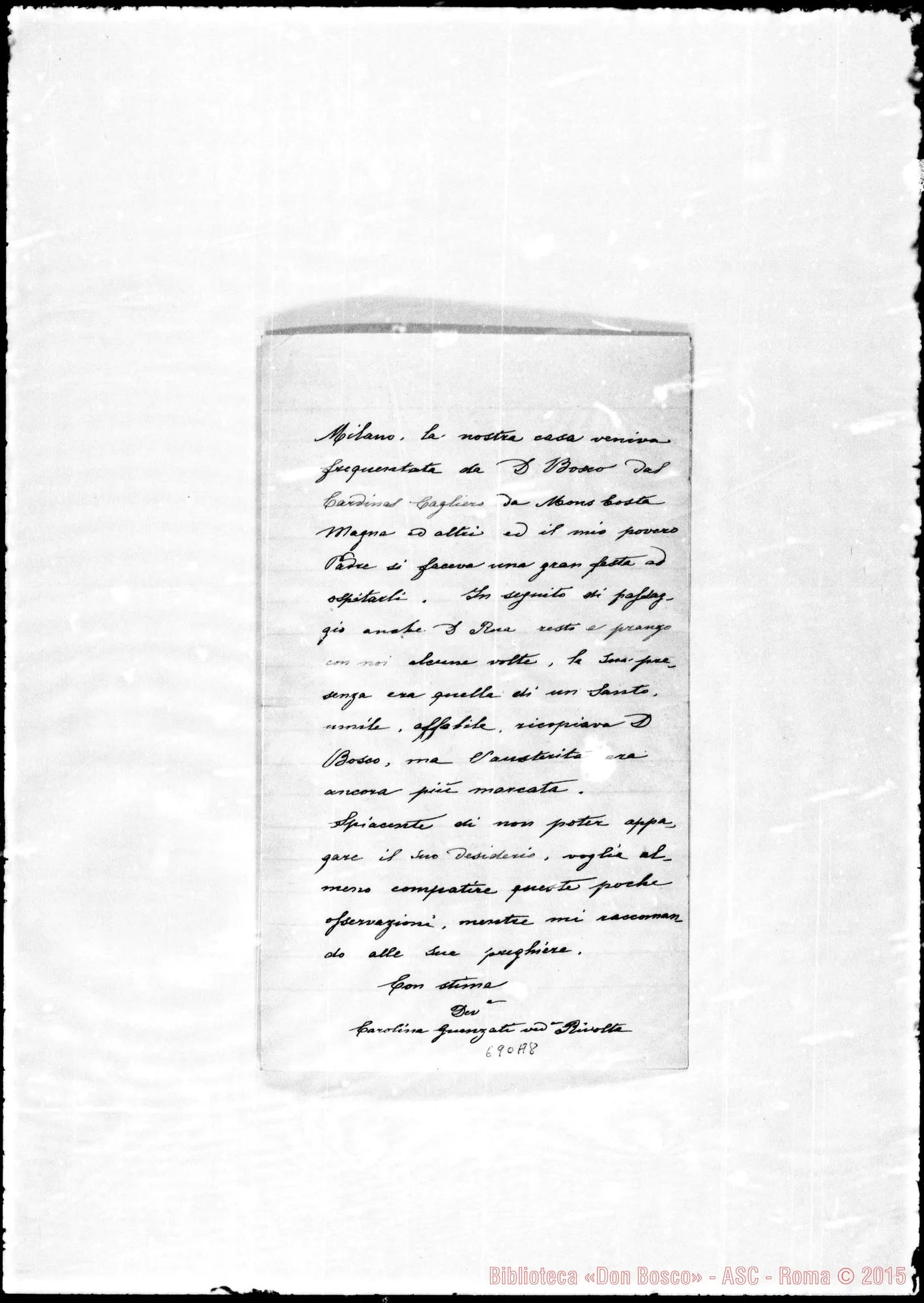 Fotogramma A 8 — Guenzati Carolina. Lettera A D. Angelo