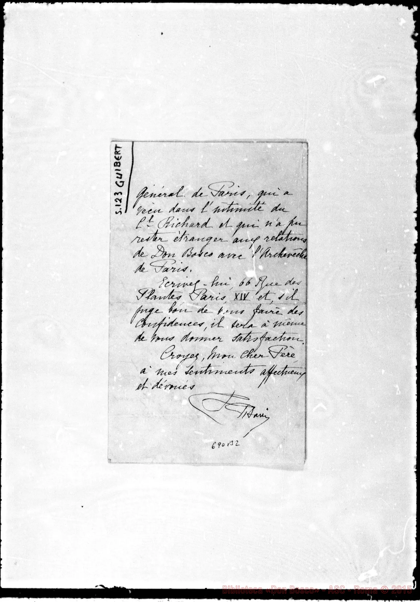 Fotogramma B 2 — Guibert Giuseppe Ippolito, card.: Il P. Pisani informa sul Card.