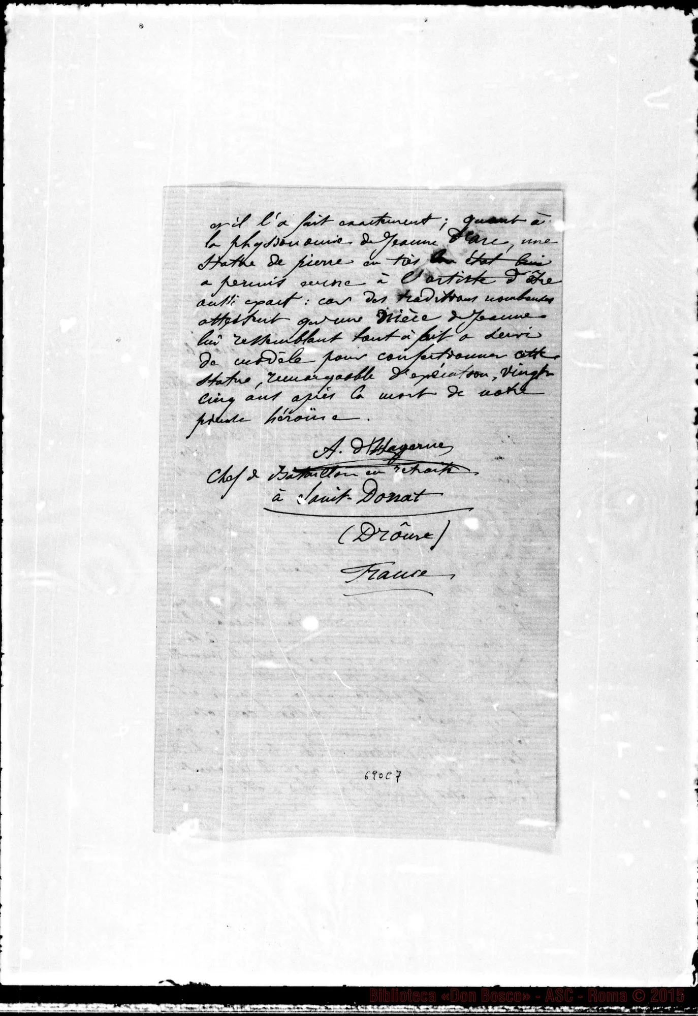 Fotogramma C 7 — Hagerue Auguste de Beugny. Relazione di grazia. Acclusa lettera