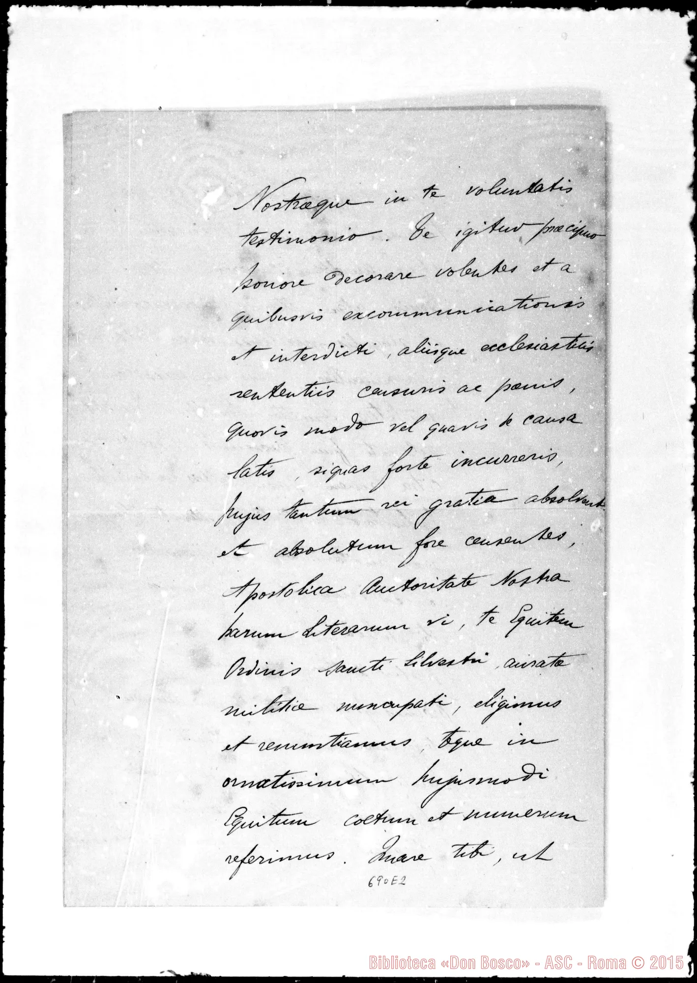 Fotogramma E 2 — Decreto di nomina A cavaliere
