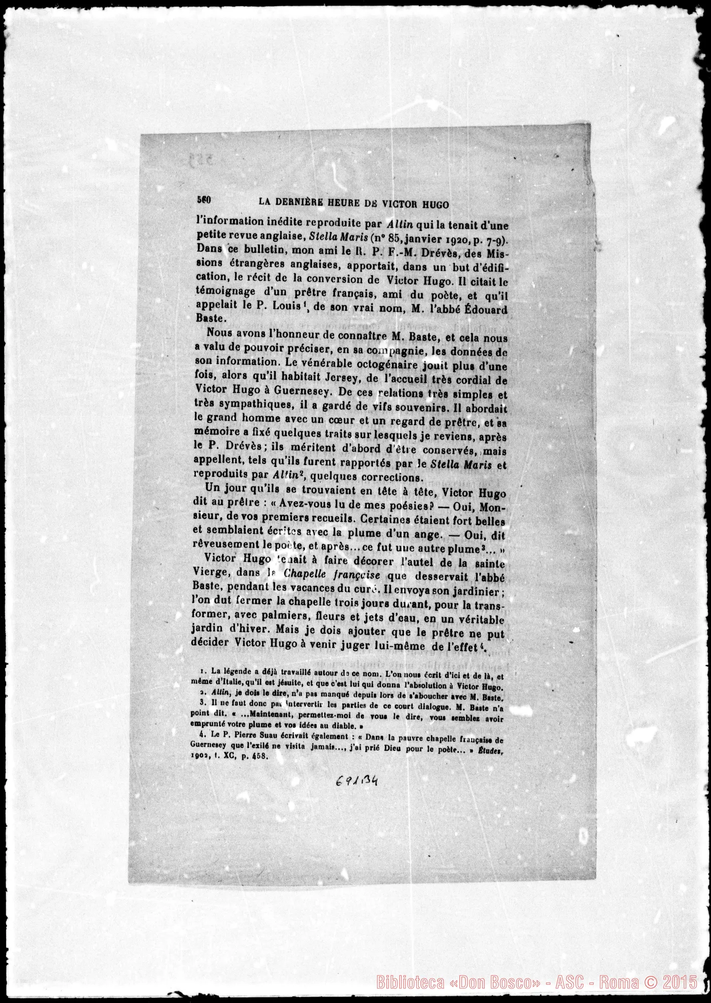 Fotogramma B 4 — «Etudes»: La dernière heure de Victor Hugo. Stampato