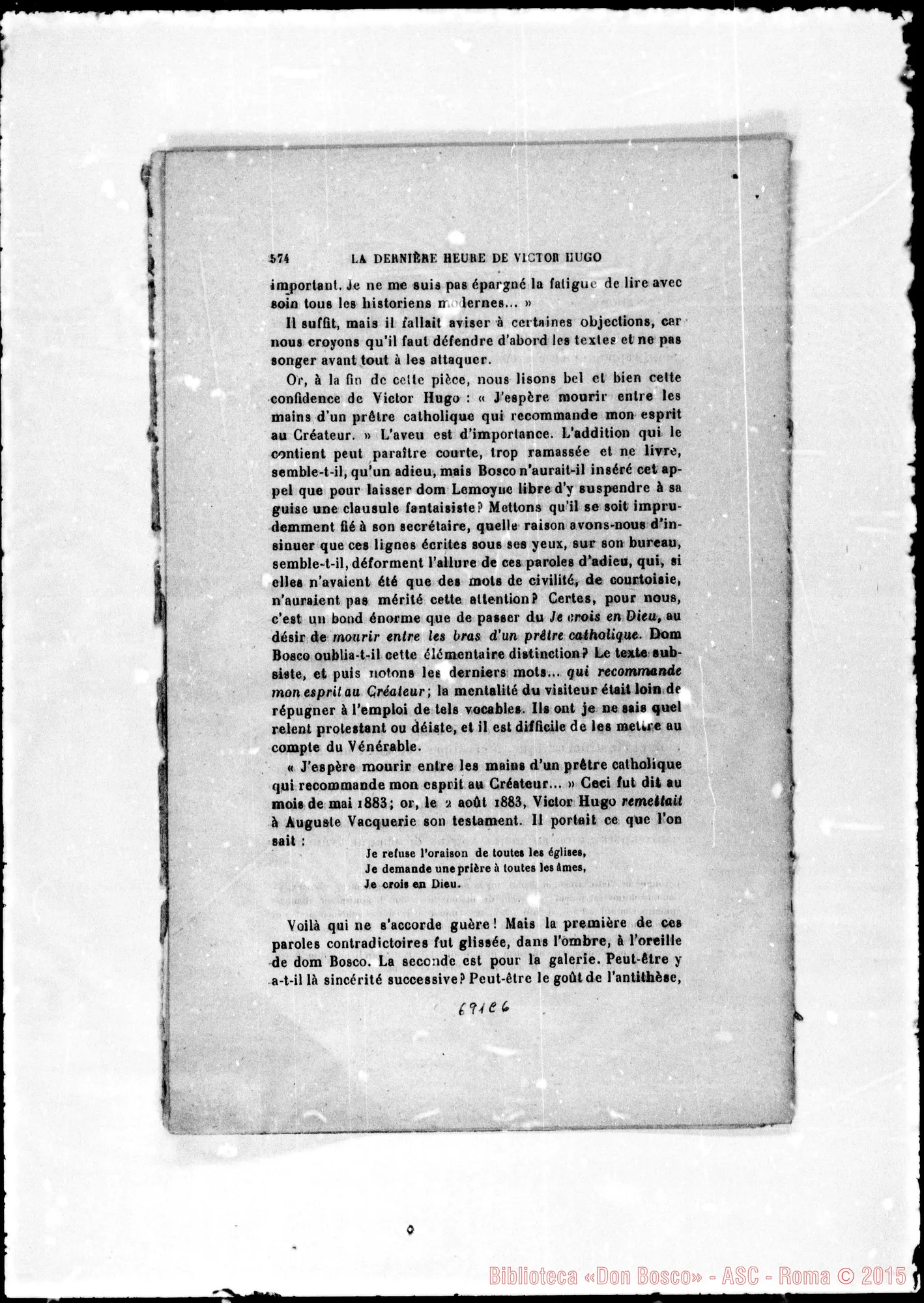 Fotogramma C 6 — «Etudes»: La dernière heure de Victor Hugo. Stampato