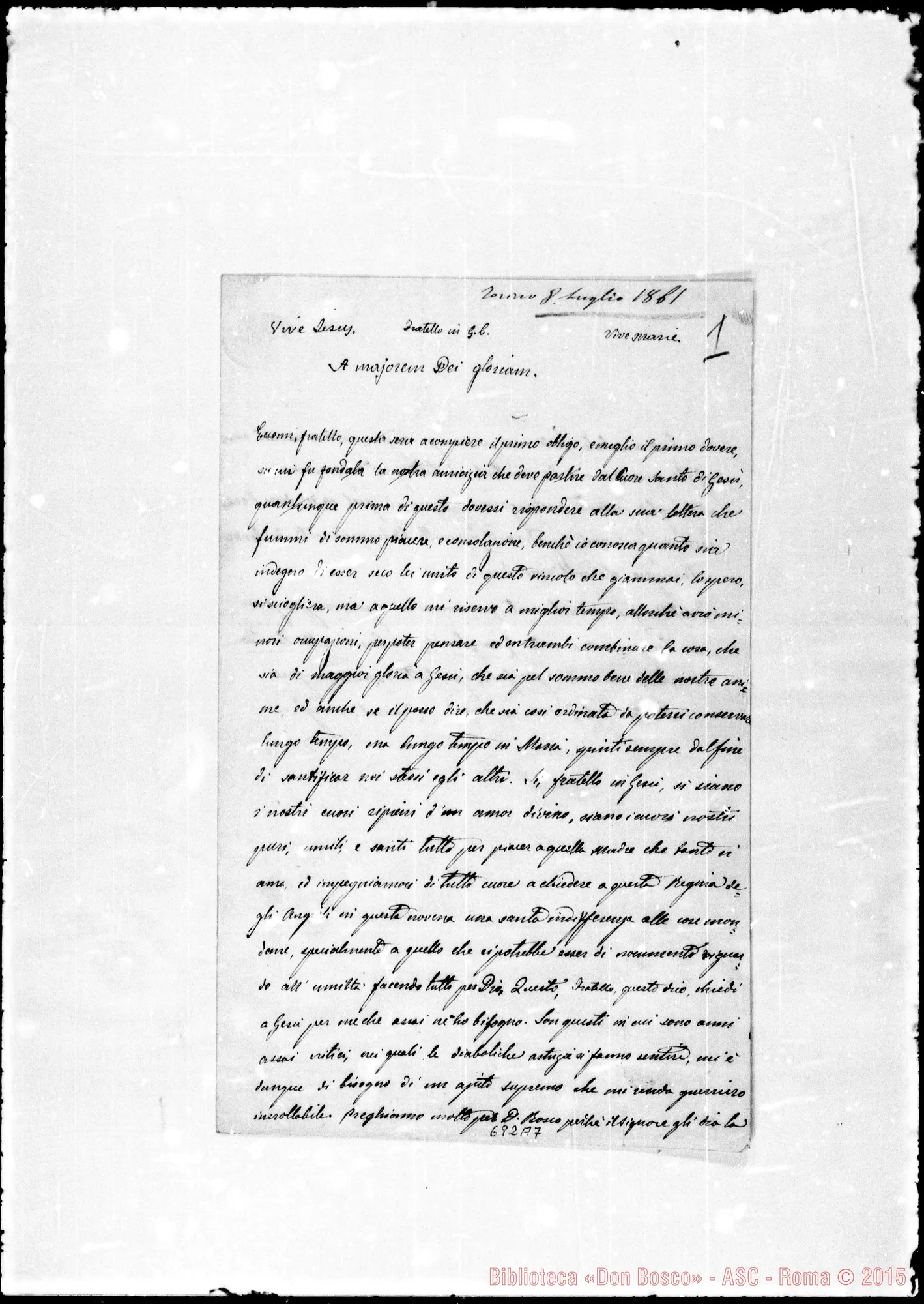 Fotogramma A 7 — Jarack Luigi: Lettera al cav. Oreglia