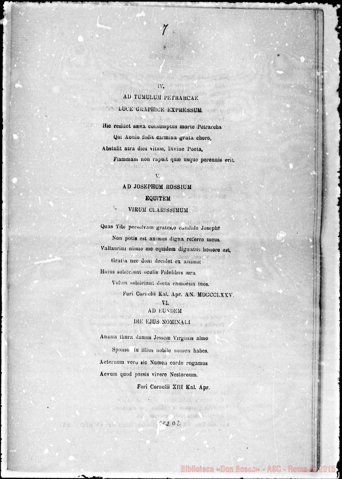 Fotogramma D 2 — Epigrammatum specimen. Copia con dedica A D. Bosco