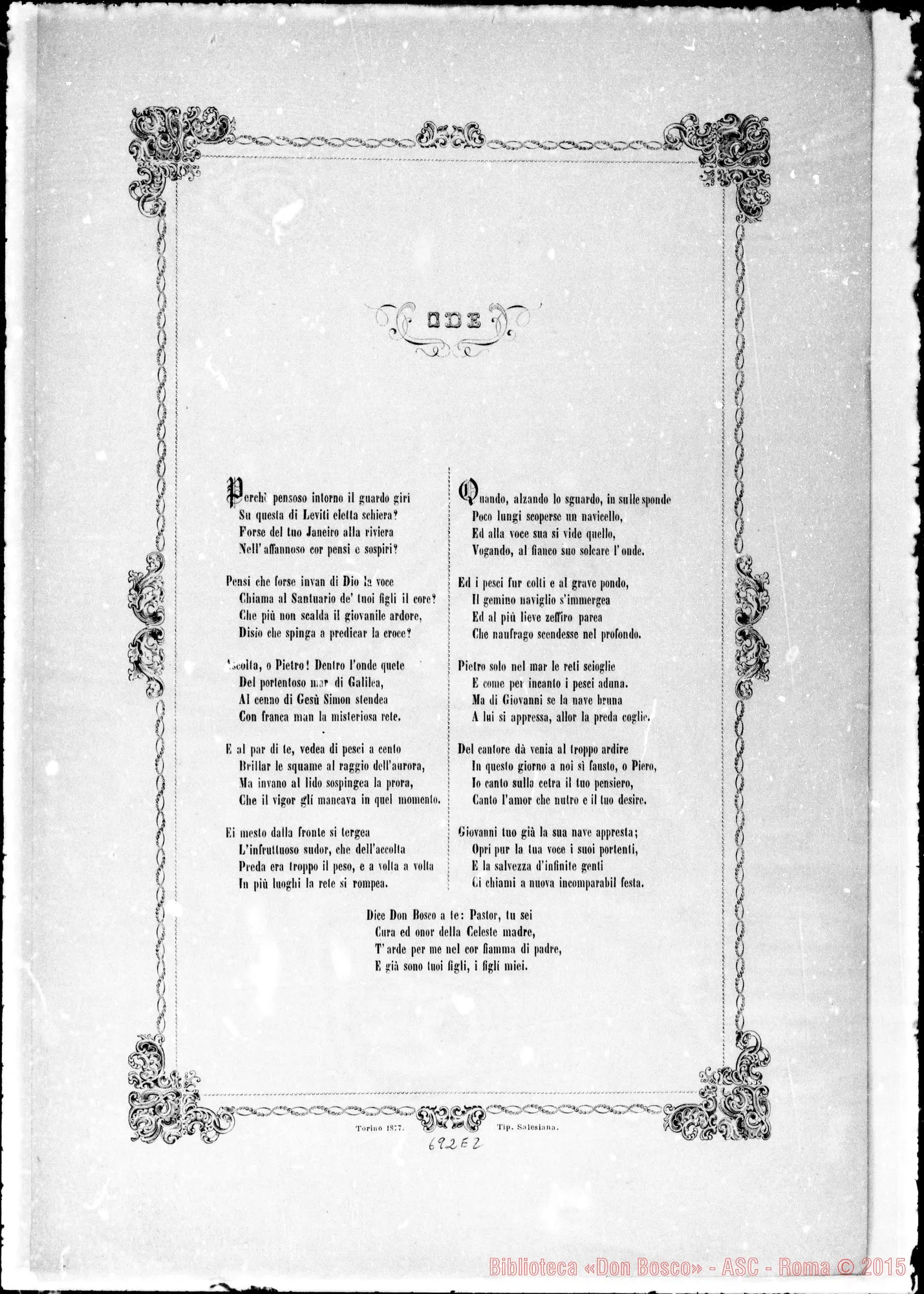 Fotogramma E 2 — Lacerda Pietro Maria, vesc.: Ode A Mons. Lacerda