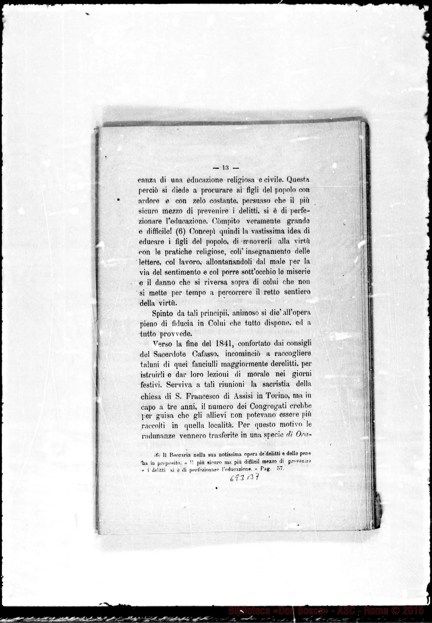 Fotogramma B 7 — Leonori Costantino: «Cenni sulla Società di S. Francesco di Sales…» Stampato r
