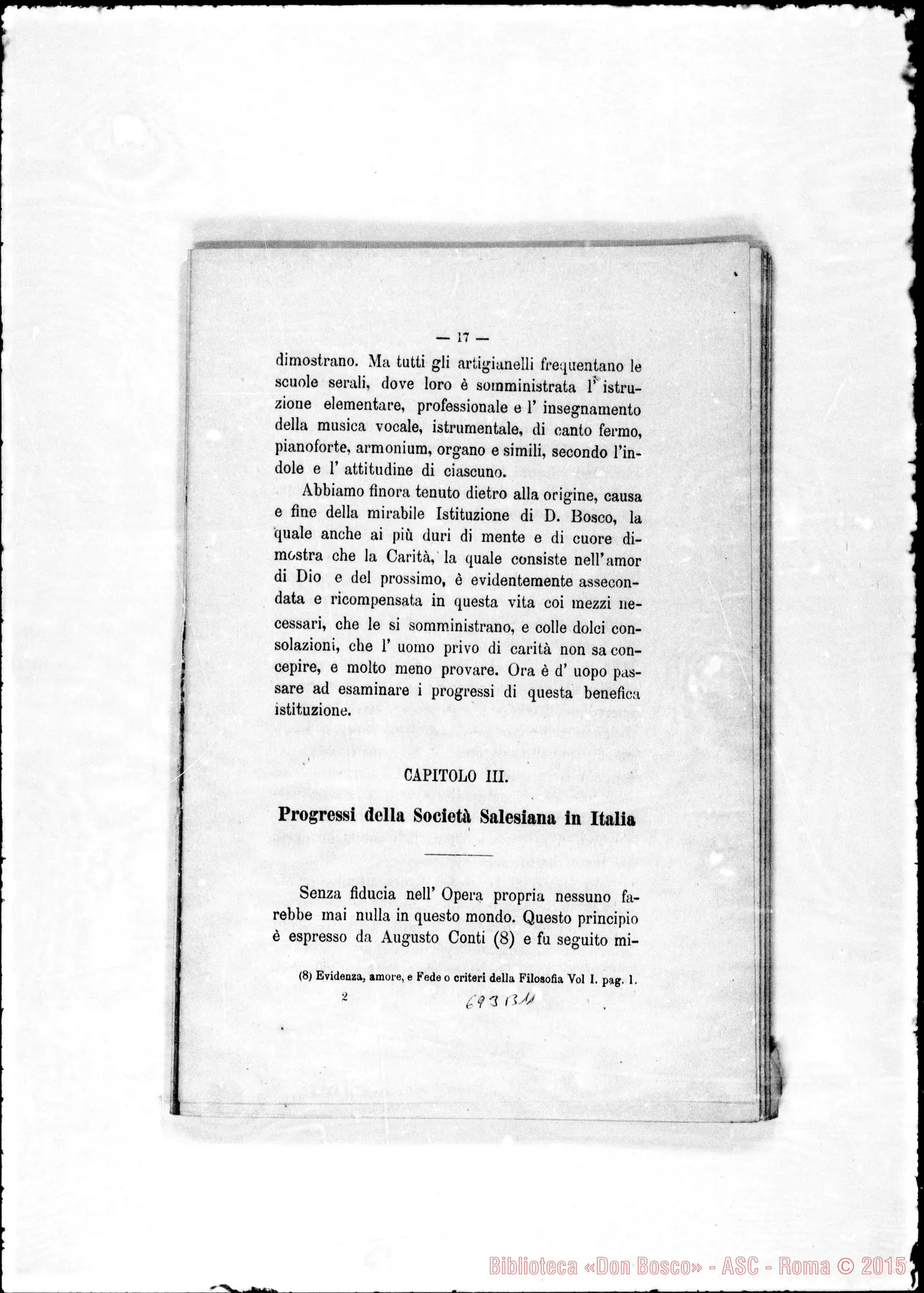 Fotogramma B 11 — Leonori Costantino: «Cenni sulla Società di S. Francesco di Sales…» Stampato r