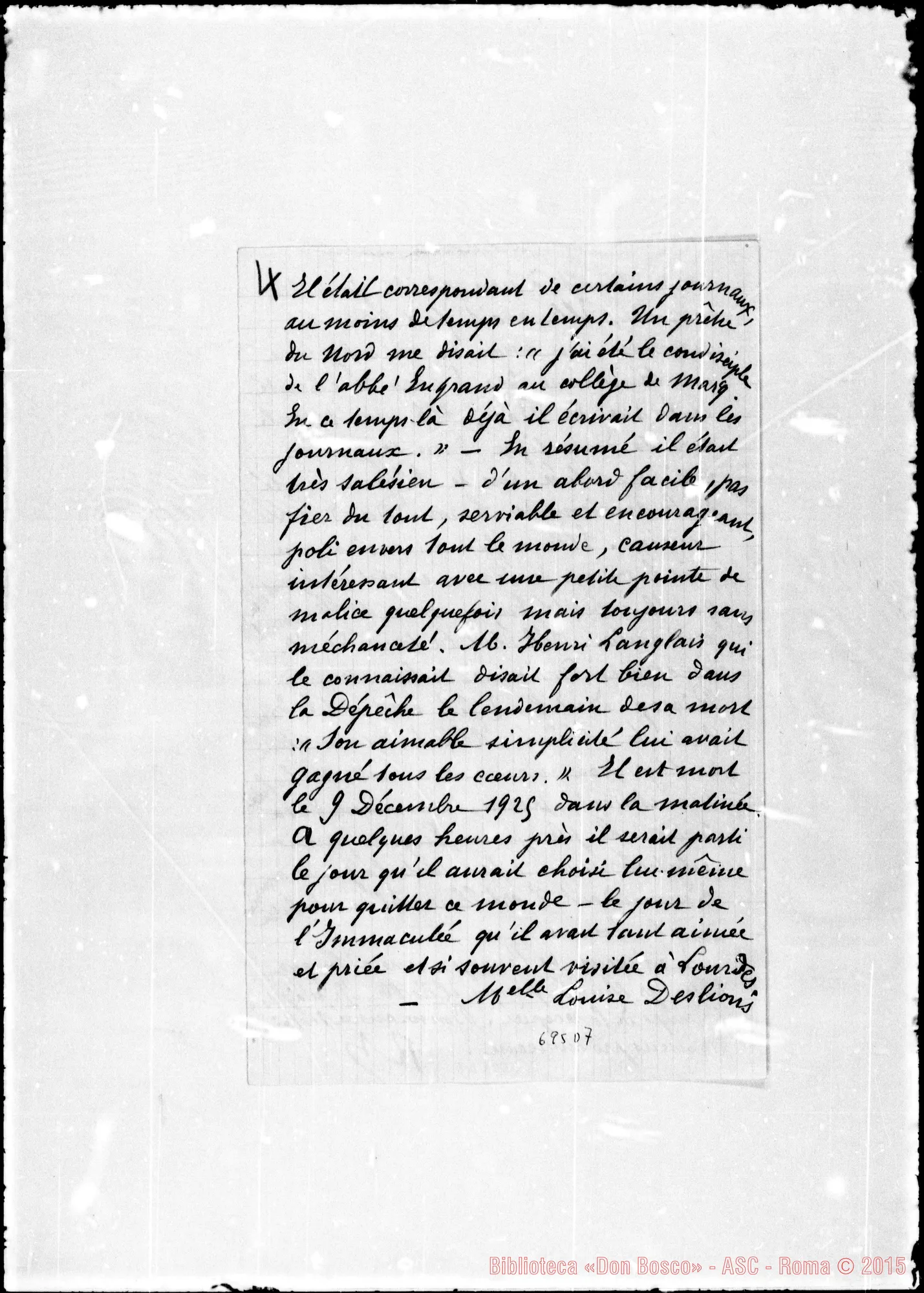 Fotogramma D 7 — Louvet Clara Louise Julie: Lettere: A Mon cher Paul