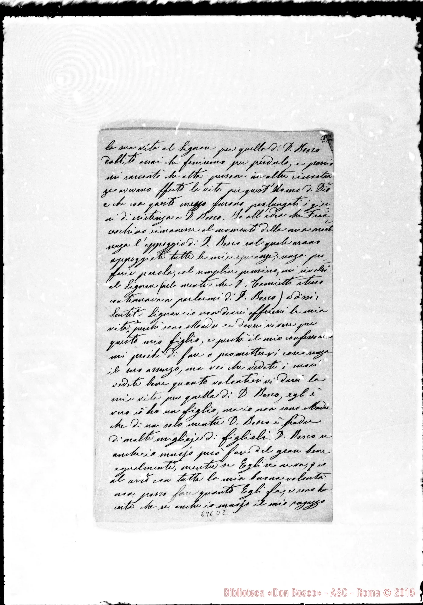 Fotogramma D 2 — Lettera: «Era incerta se inviare…»