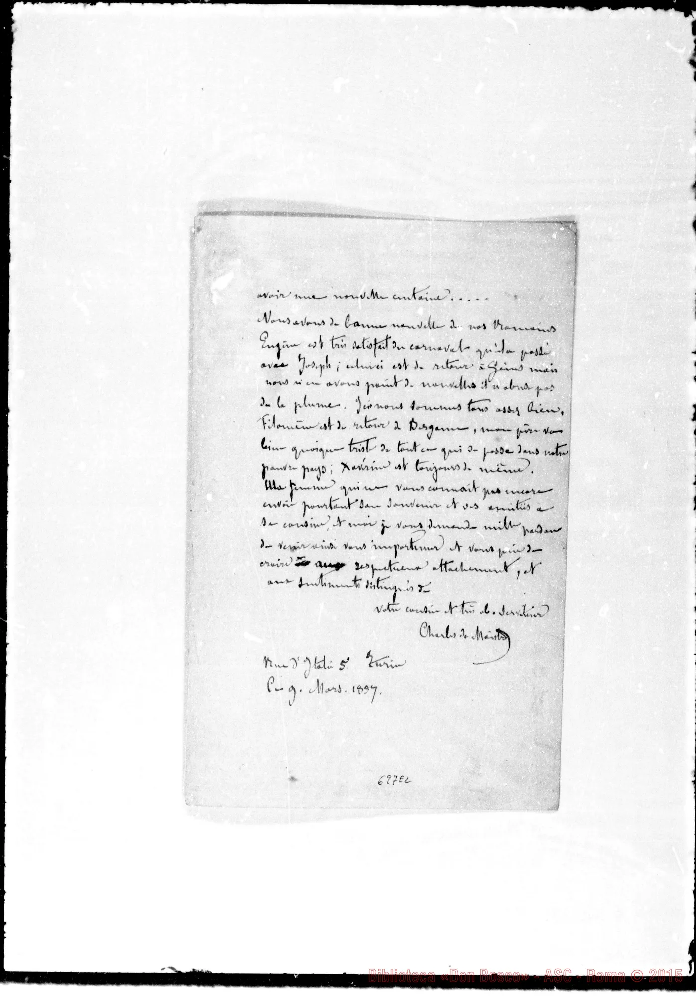 Fotogramma E 2 — Maistre (de) Carlo, conte: Conte de Maistre-Cugina
