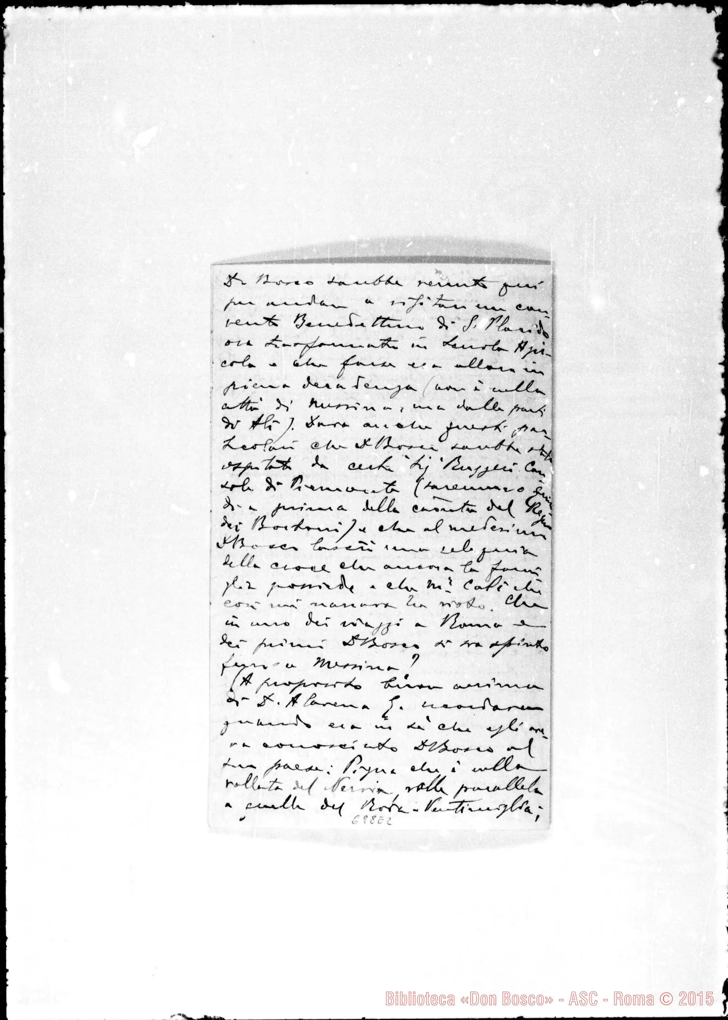 Fotogramma E 2 — Mancini Argeo, sac. SDB: Lettera A Don Ceria