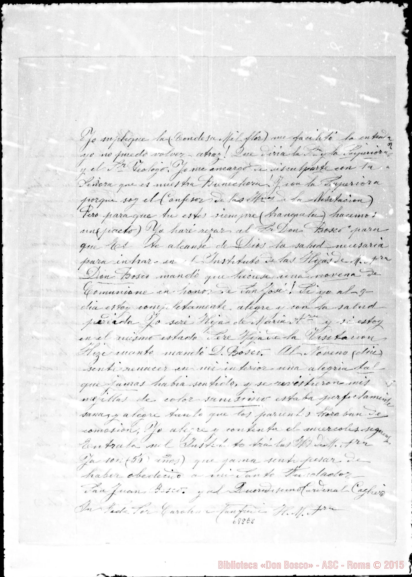 Fotogramma E 8 — Manfredi Carolina, suora F.M.A. Lettera-Relazione A D. Berruti