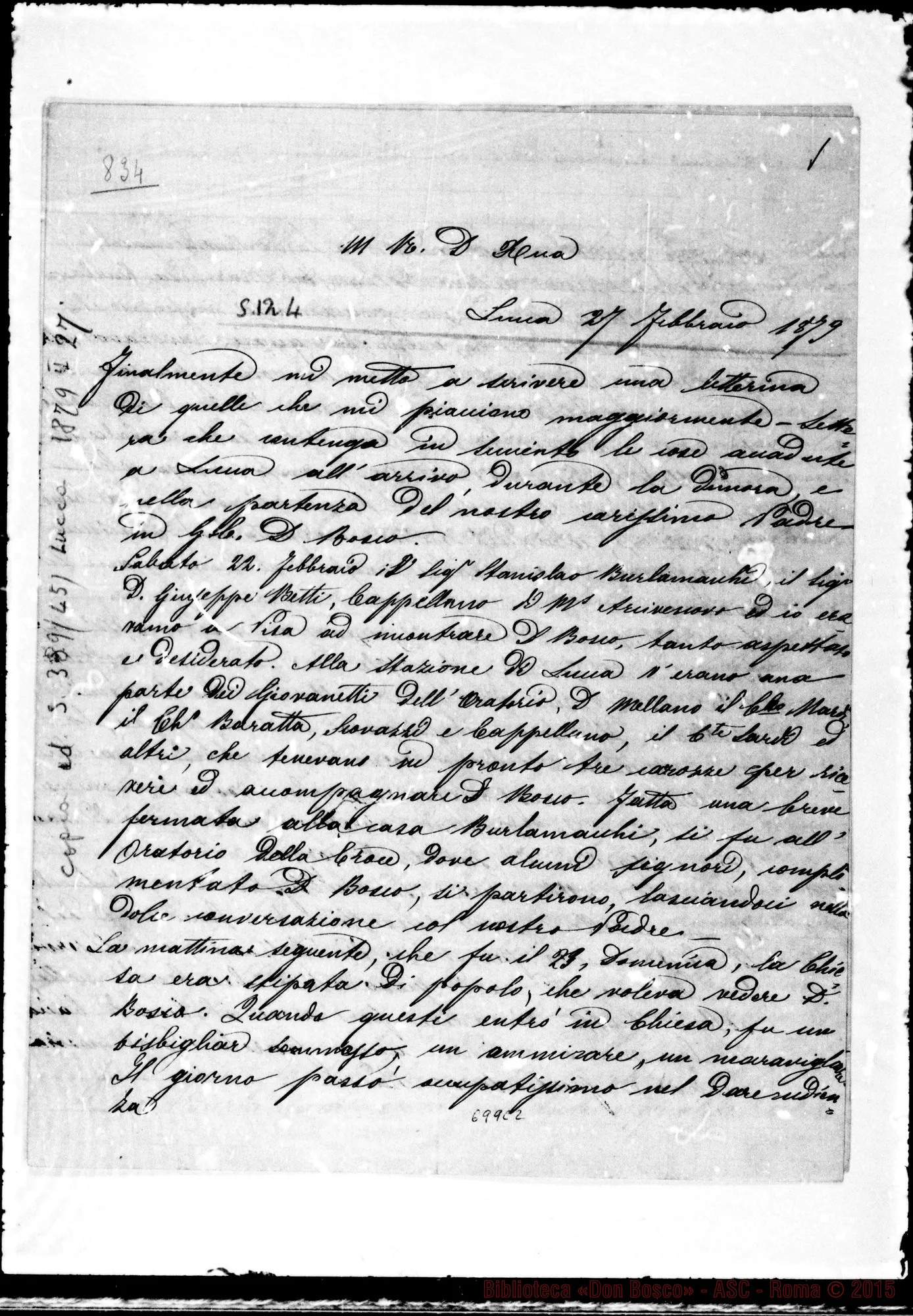 Fotogramma C 2 — Marenco Giovanni, vesc.: Lettera-relazione A Don Rua