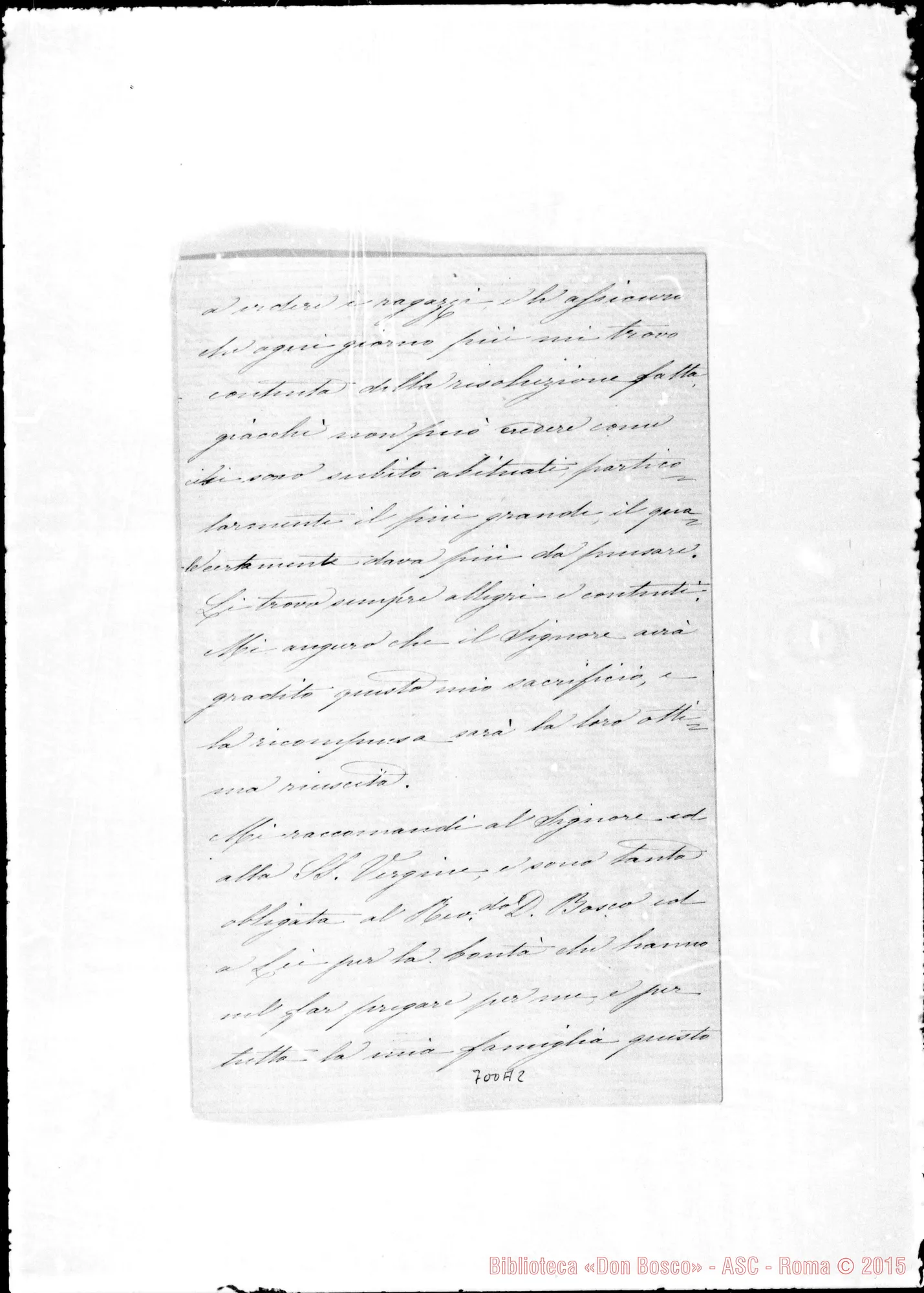 Fotogramma A 2 — Marini Marianna. Lettere: Marianna-Sig. Cavaliere