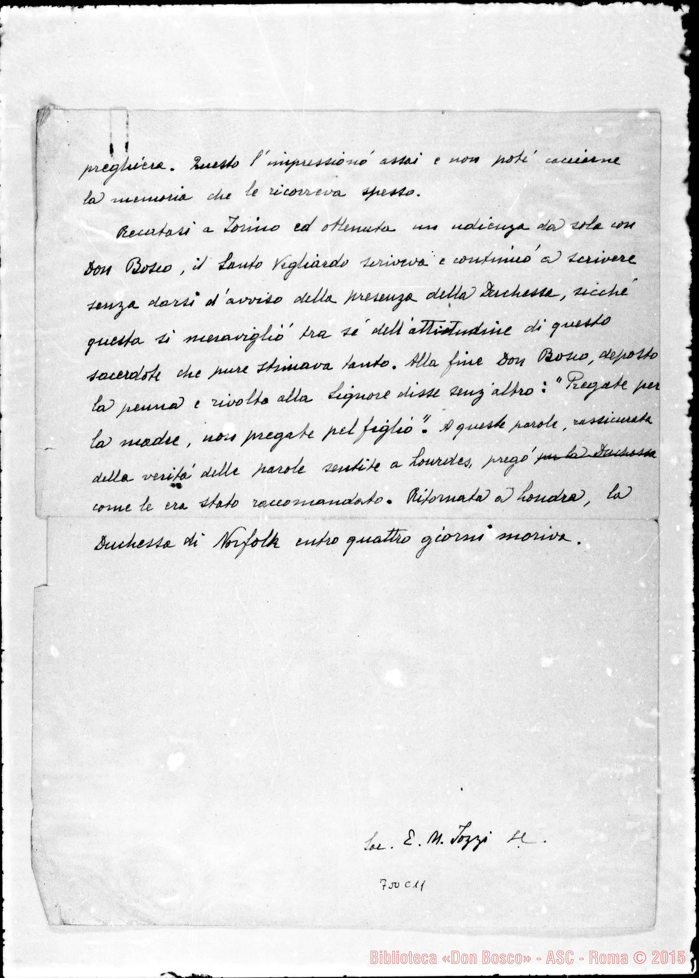 Fotogramma C 11 — Martindale Cirillo, sac. SDB. Relazione di Don Bosco con la famiglia Martindale