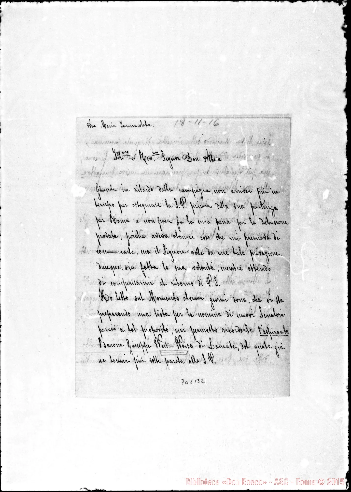 Fotogramma B 2 — Mazè de la Roche Lorenzina, contessa. Lettere: Contessa-Albera