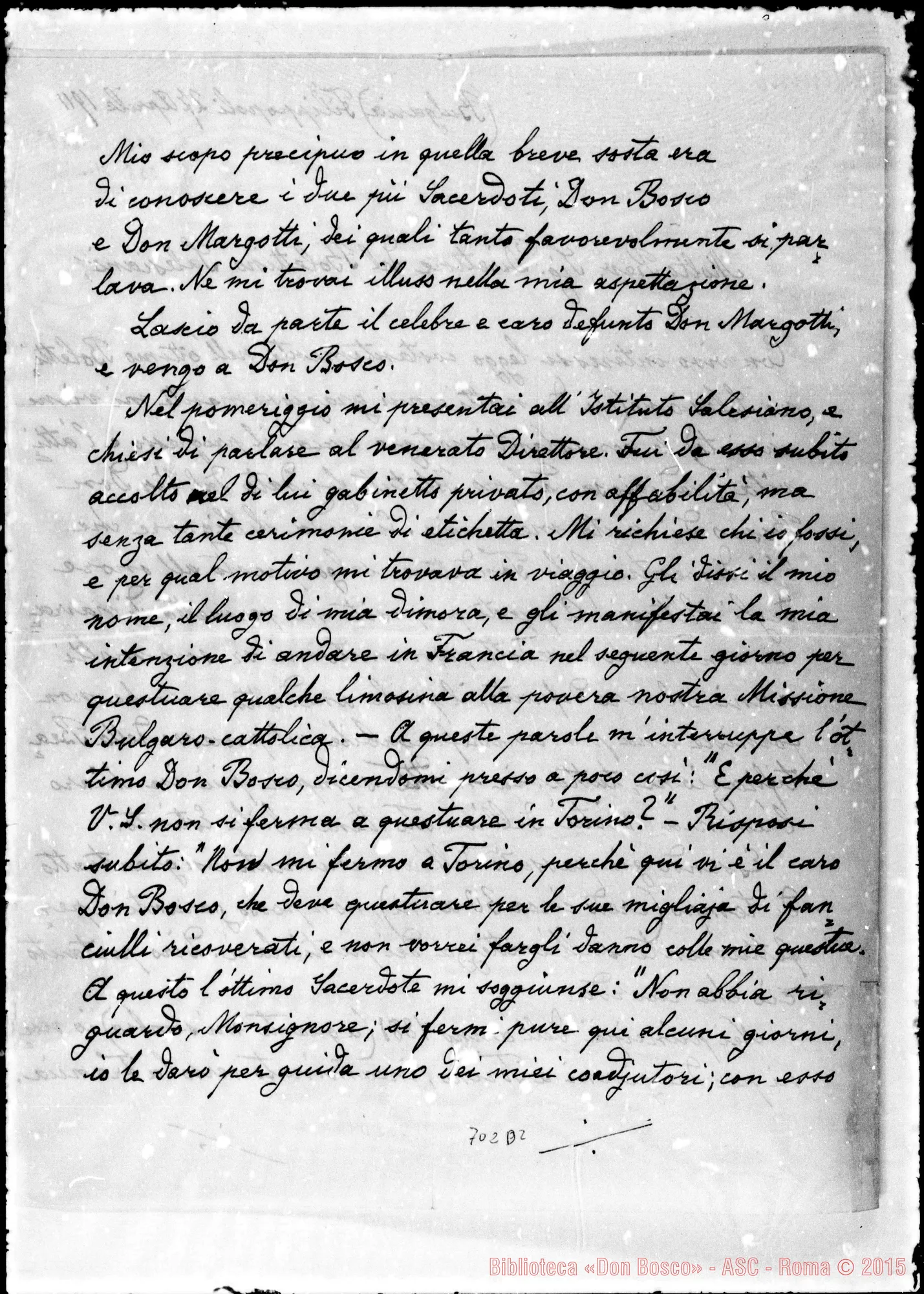 Fotogramma D 2 — Menini Roberto, vesc. cappuccino. Lettera al Direttore Billettino Salesiano