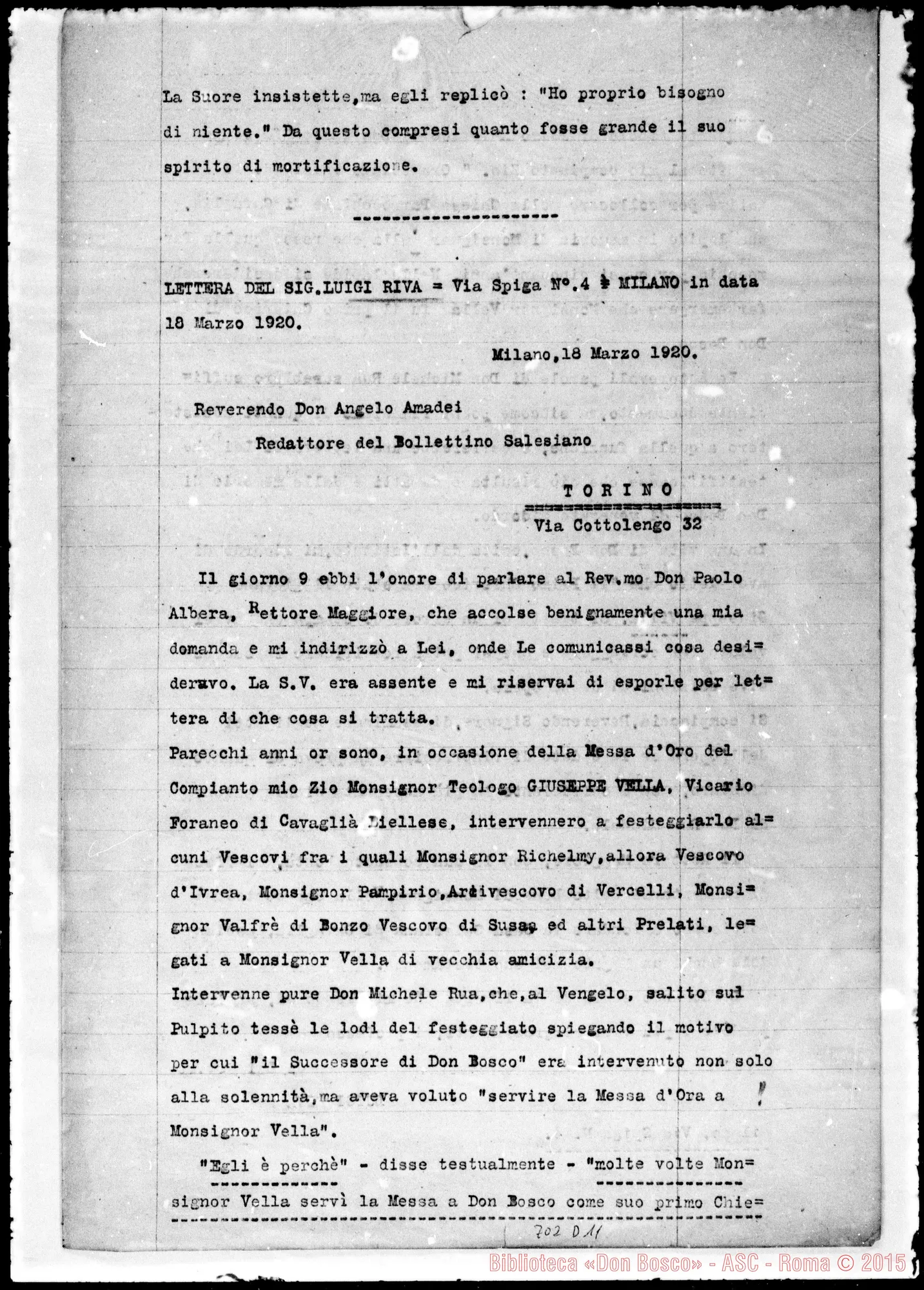 Fotogramma D 11 — Messina Maria, Suora F.M.A. Relazione