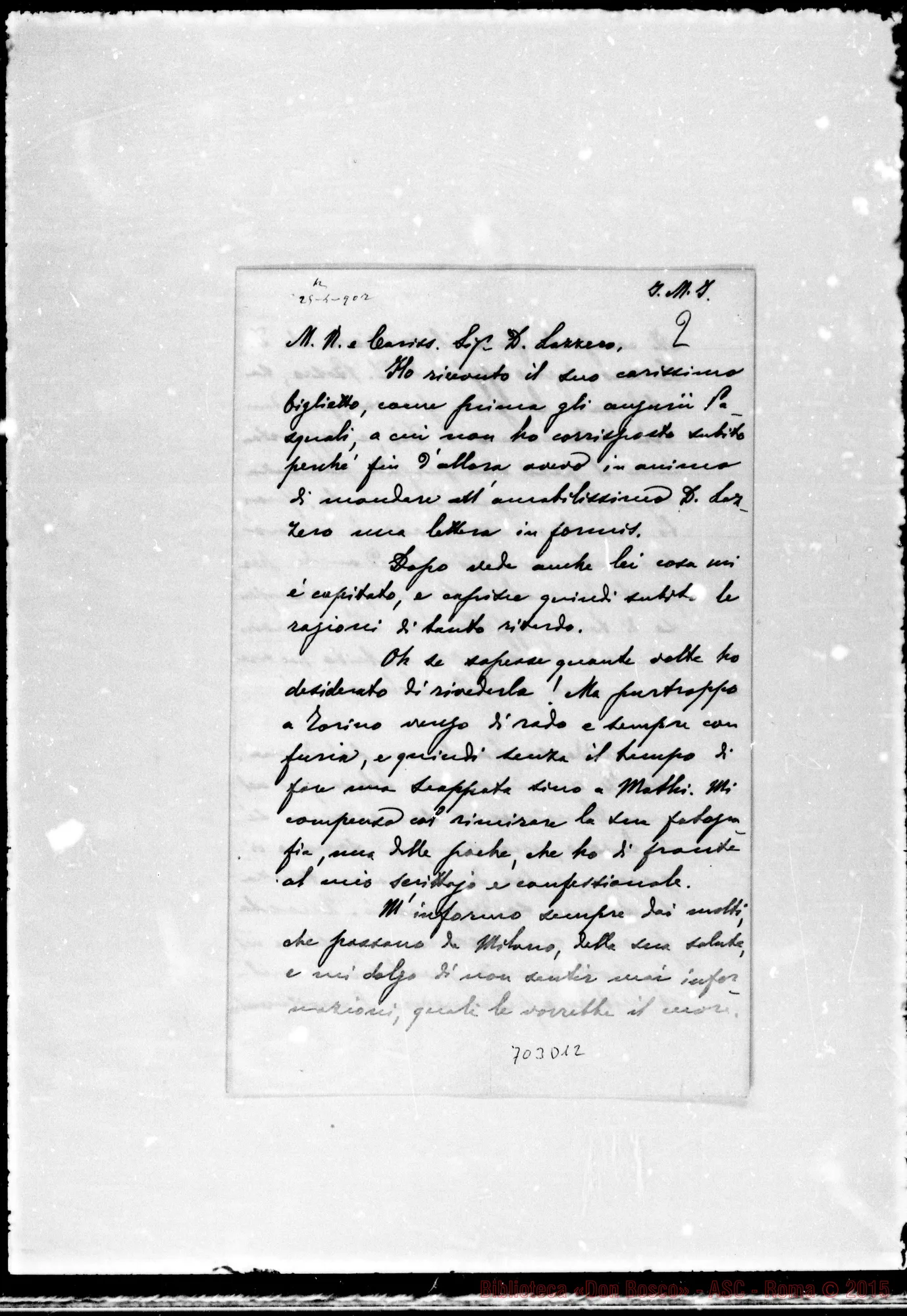 Fotogramma D 12 — Morganti Pasquale, arcivesc. Lettera A D. Lazzero