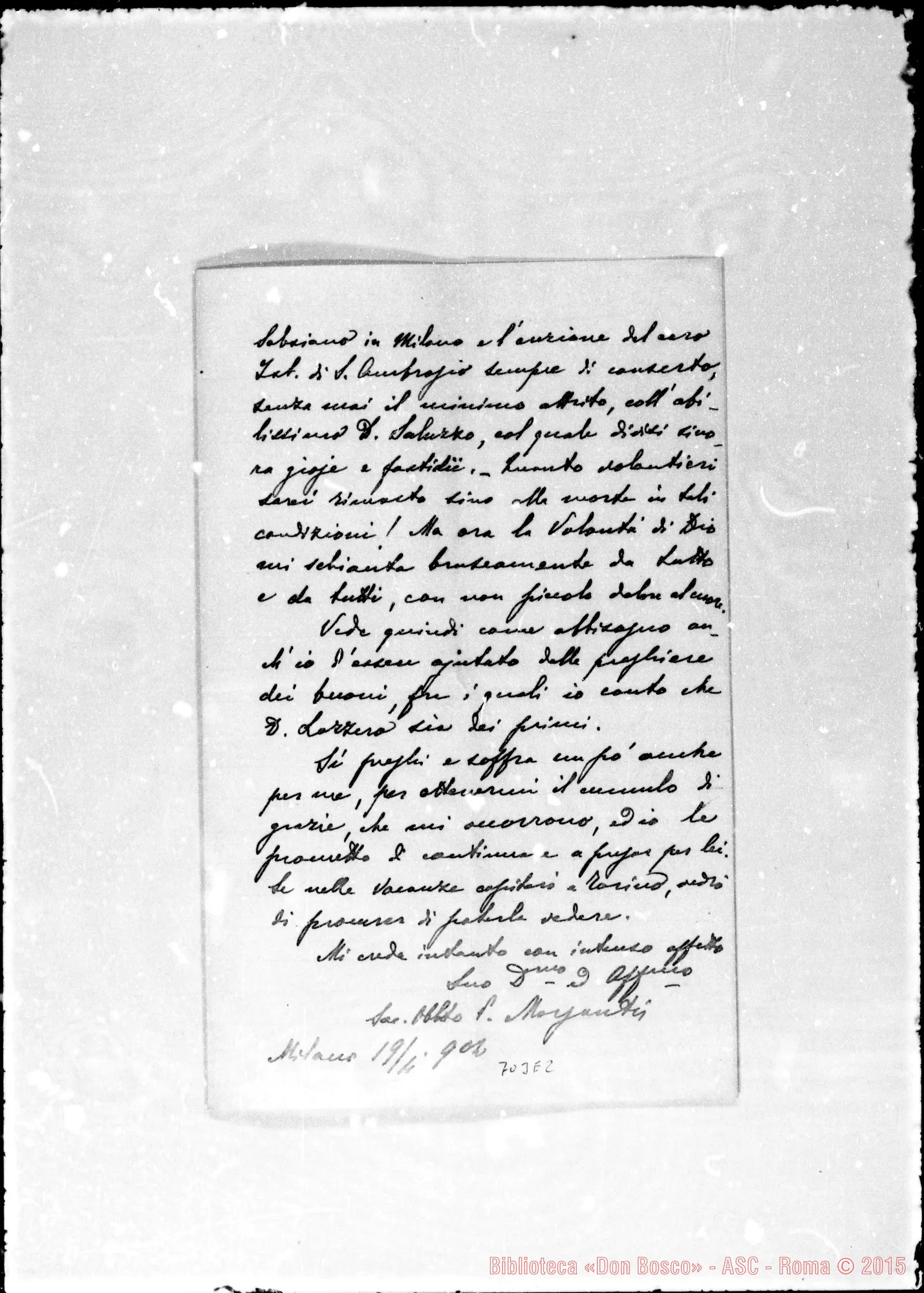 Fotogramma E 2 — Morganti Pasquale, arcivesc. Lettera A D. Lazzero