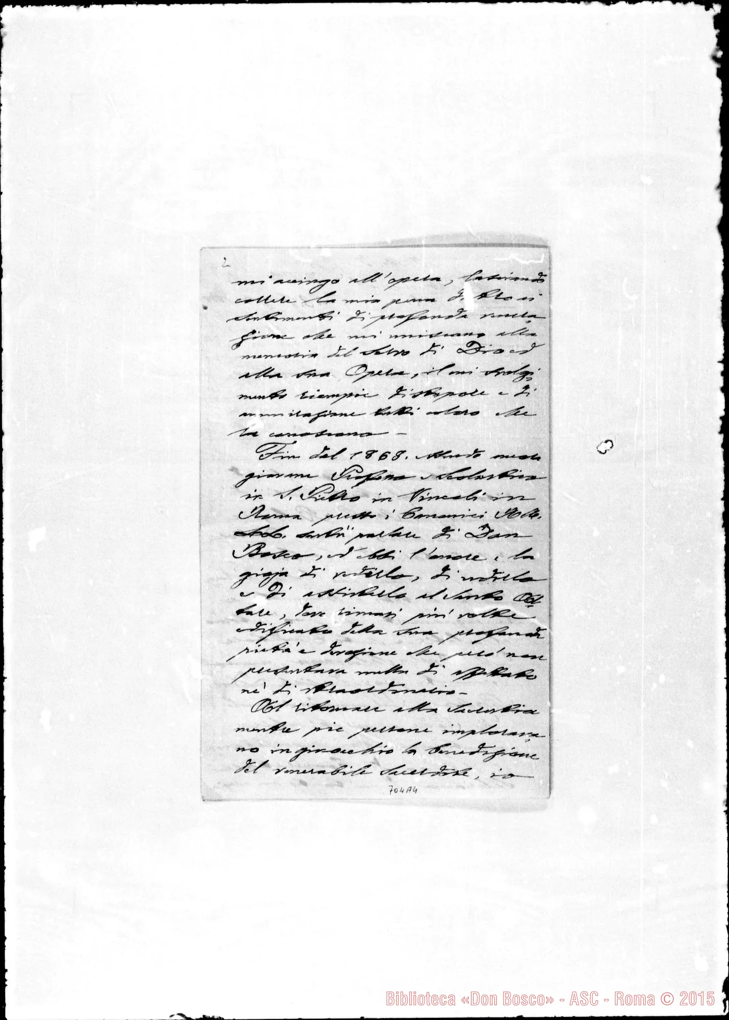 Fotogramma A 4 — Mortara Pio, sac. Congr. dei can. Regolari… Relazione: «Visitando in Marsiglia…»