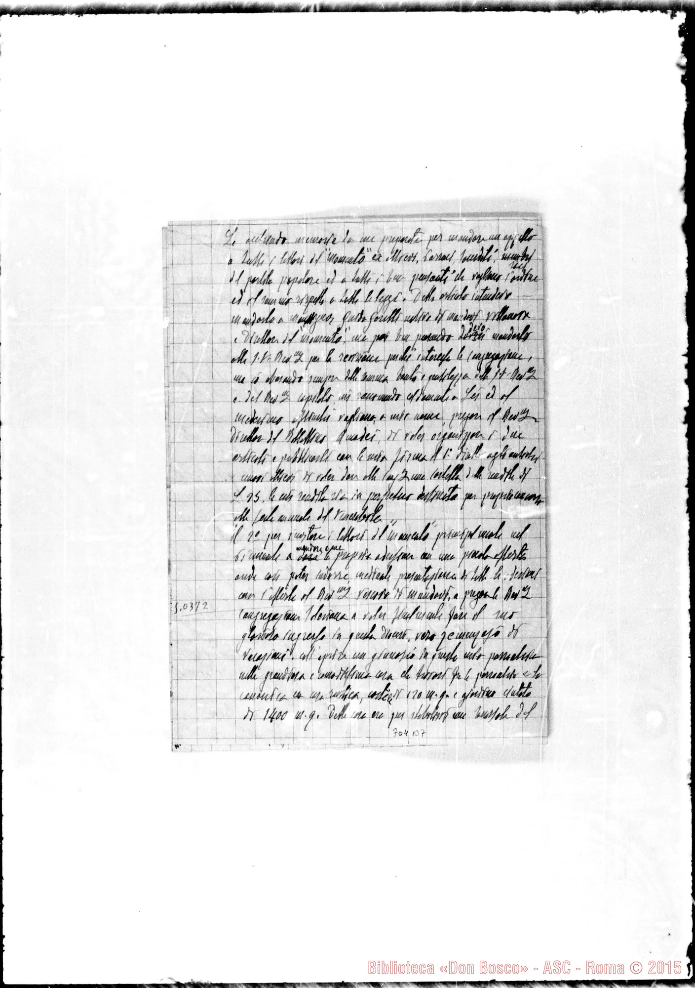 Fotogramma B 7 — Mulattieri Federico. Relazione-Lettera A D. Rinaldi