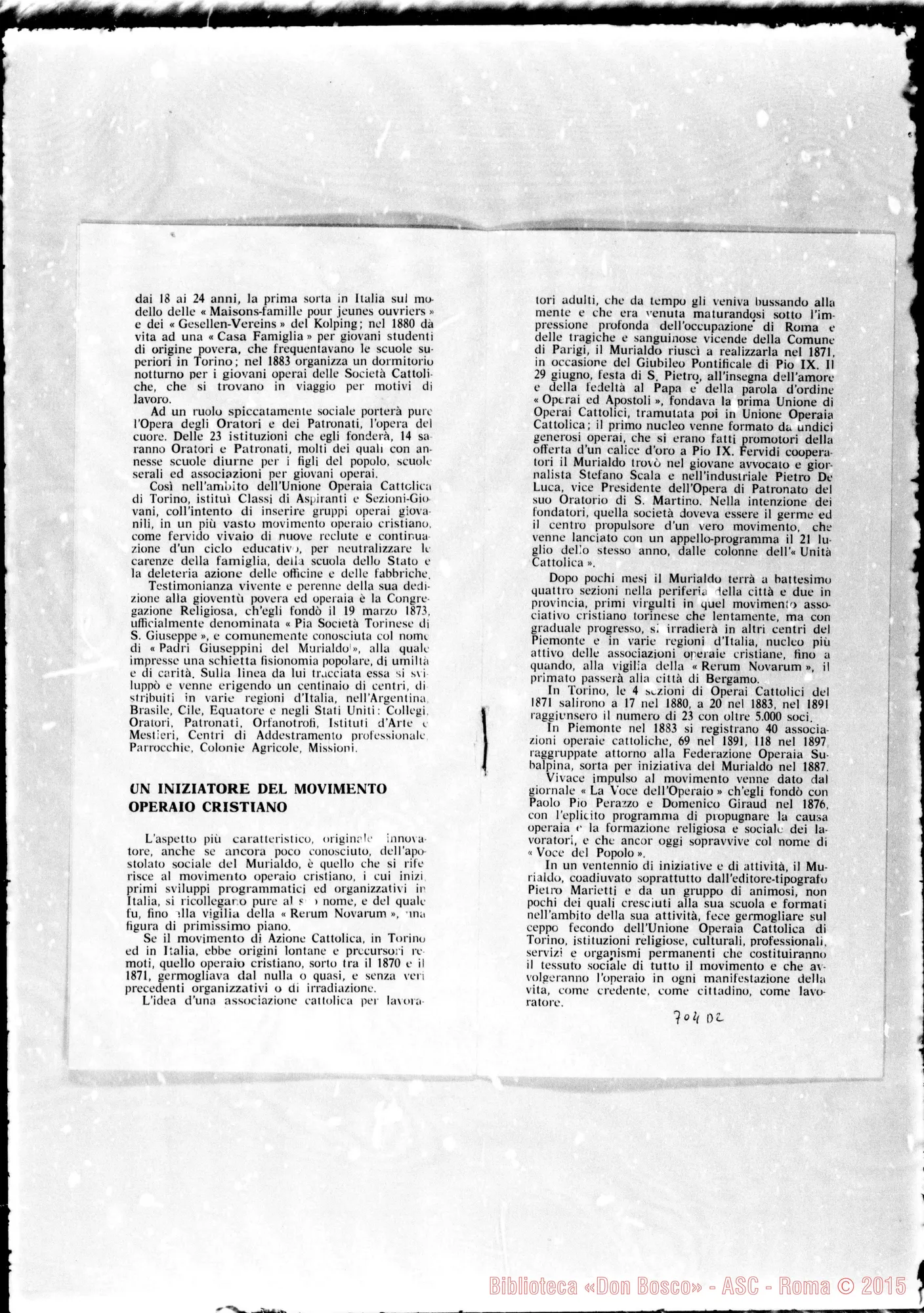 Fotogramma D 2 — Messaggio Sociale di D. Murialdo