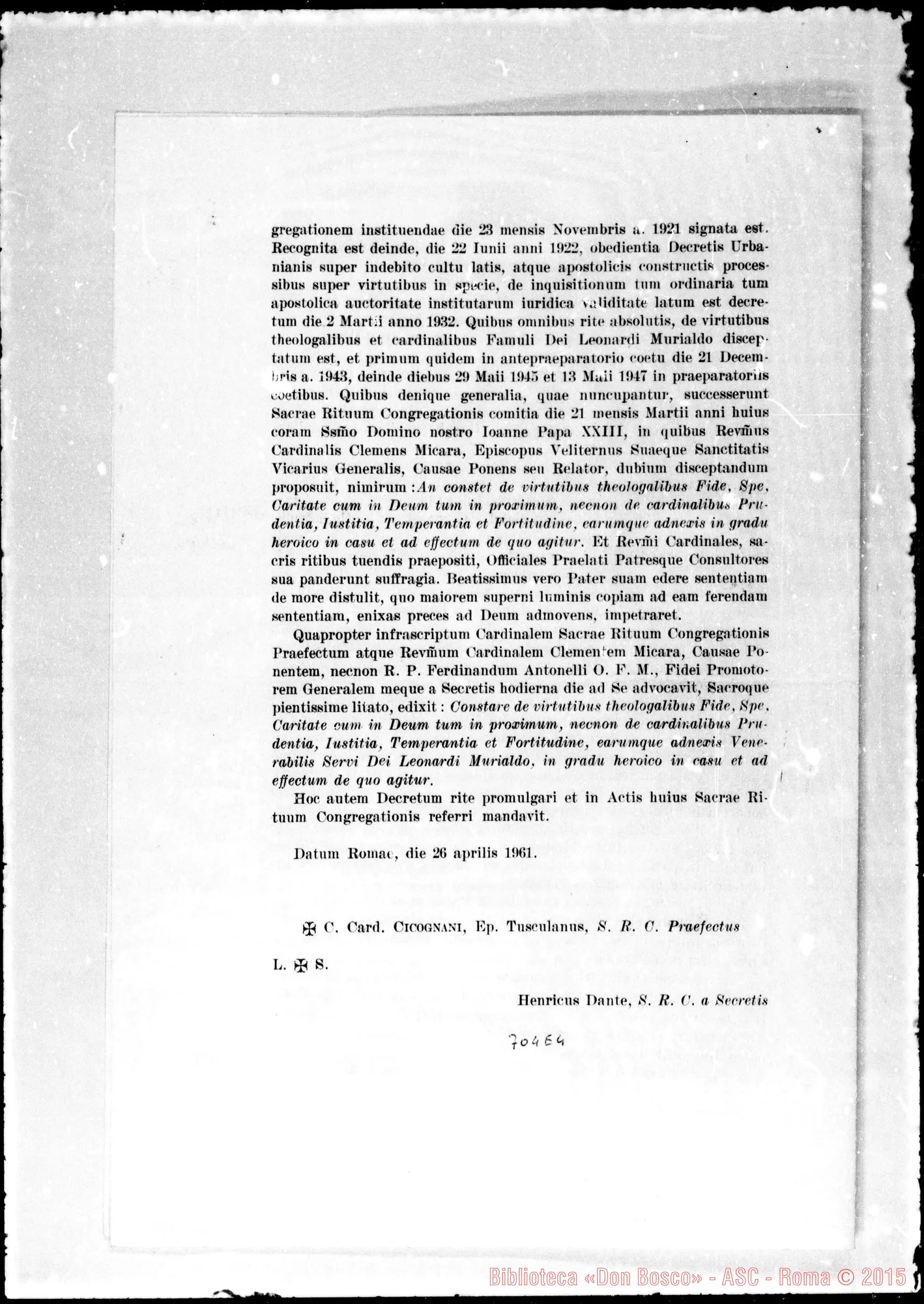 Fotogramma E 4 — «Decretum Taurinem…»