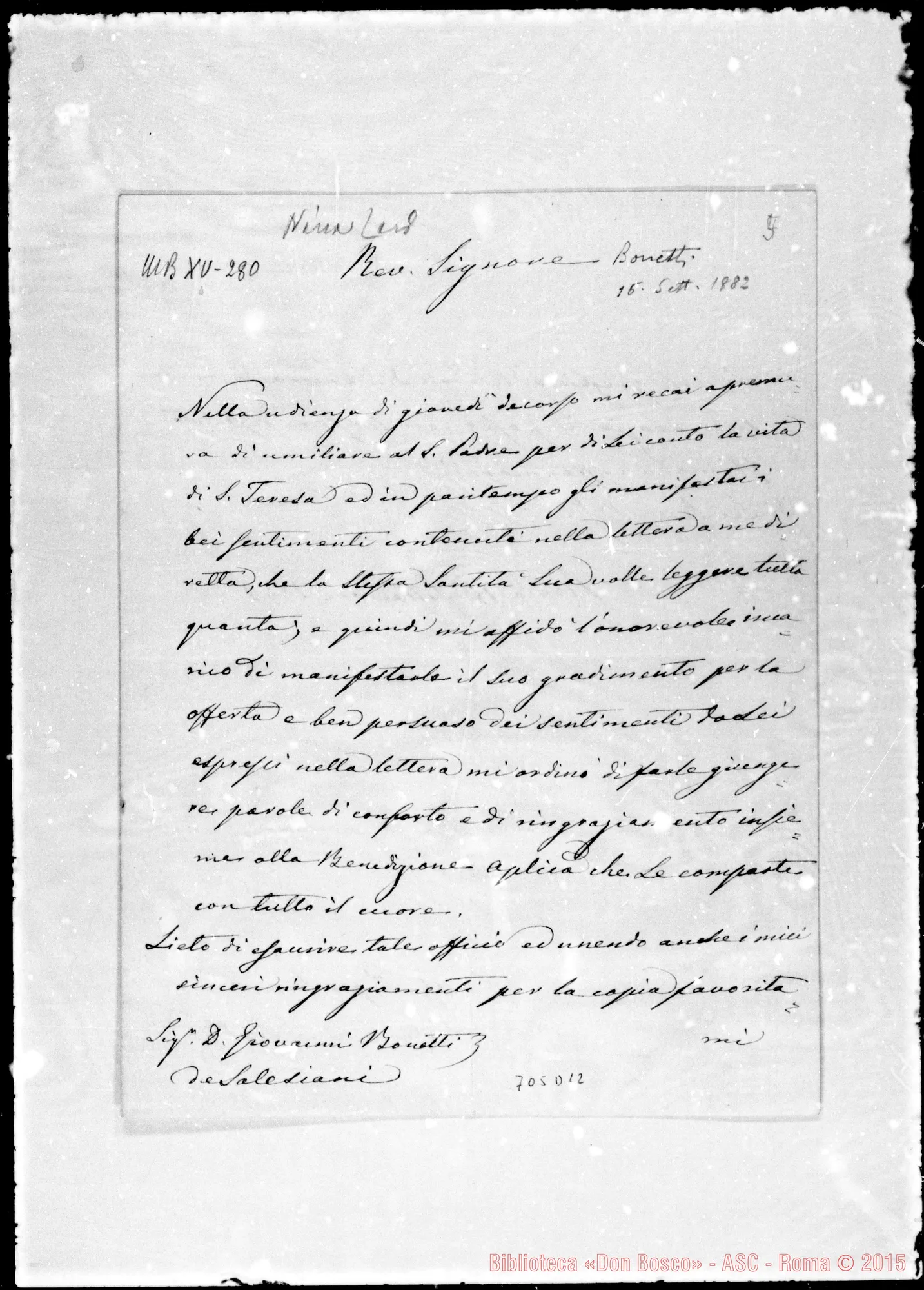 Fotogramma D 12 — Lettera A Bonetti