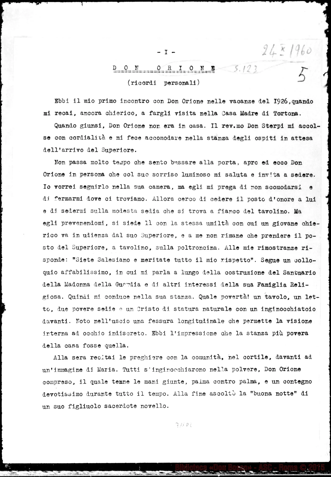 Fotogramma D 2 — Ricordi personali su D. Orione. Racconta D. Zerbino