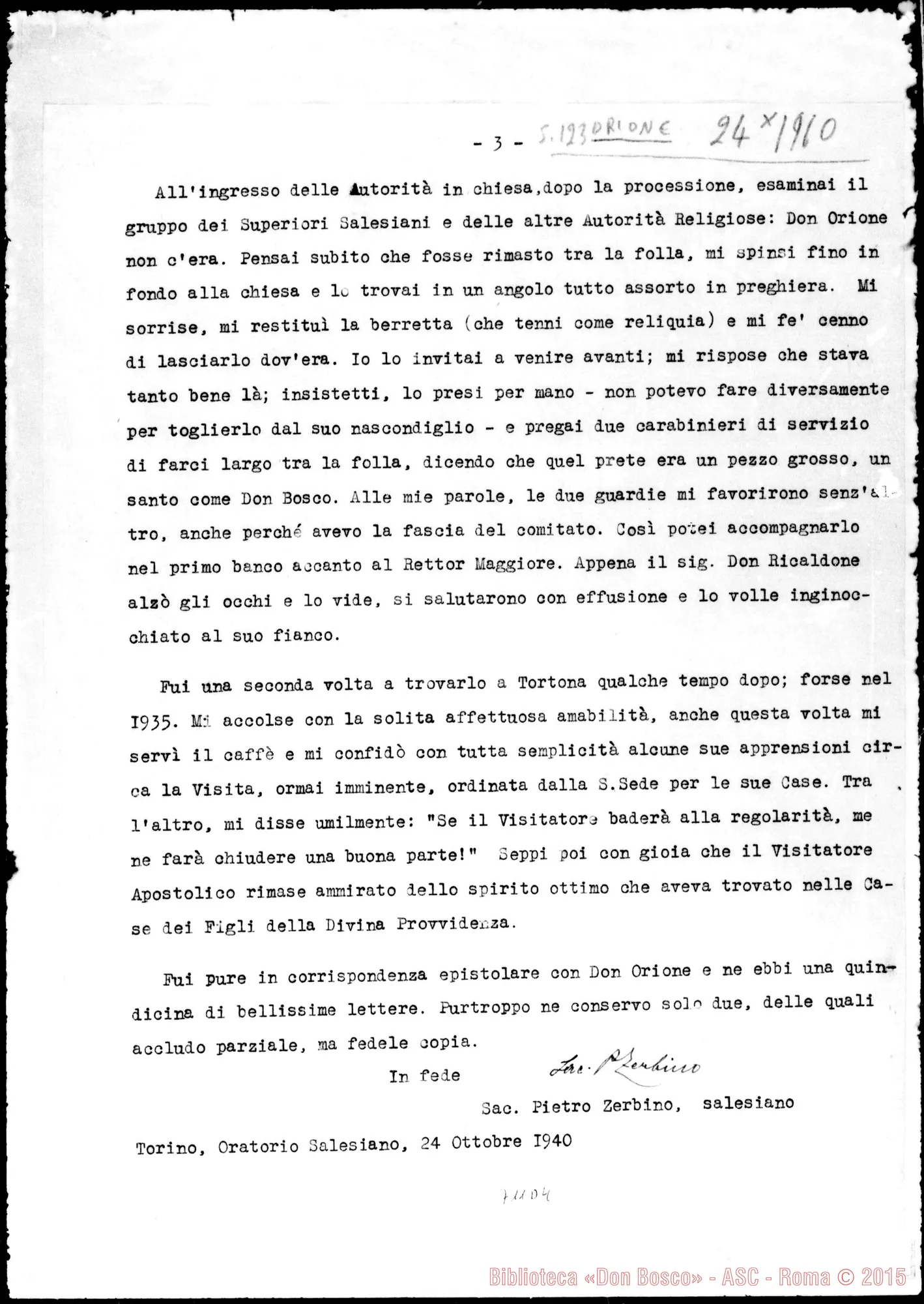 Fotogramma D 4 — Ricordi personali su D. Orione. Racconta D. Zerbino