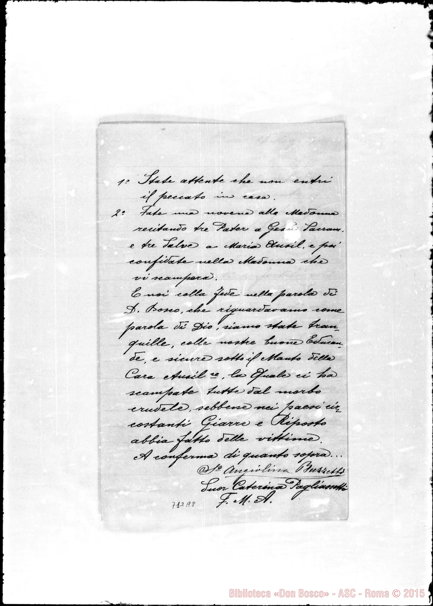 Fotogramma A 8 — Pagliassotti Caterina, F.M.A. Relazione