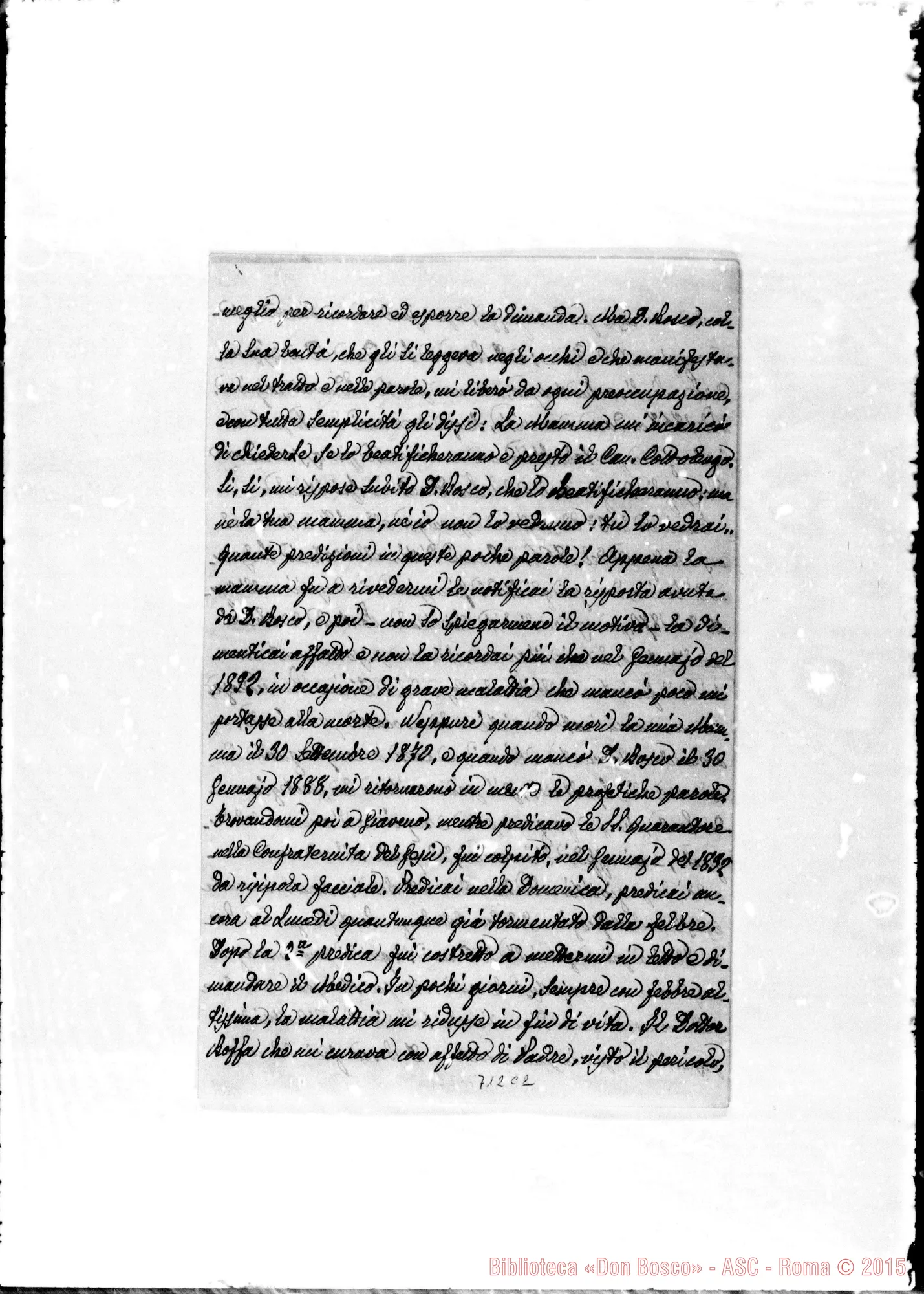 Fotogramma C 2 — Parigi Agostino, can. Relazione-Lettera: Episodi della vita di D. Bosco