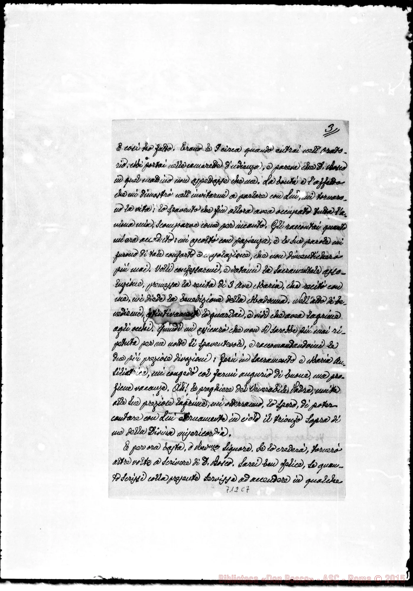 Fotogramma C 7 — Parigi Agostino, can. Relazione-Lettera: Episodi della vita di D. Bosco