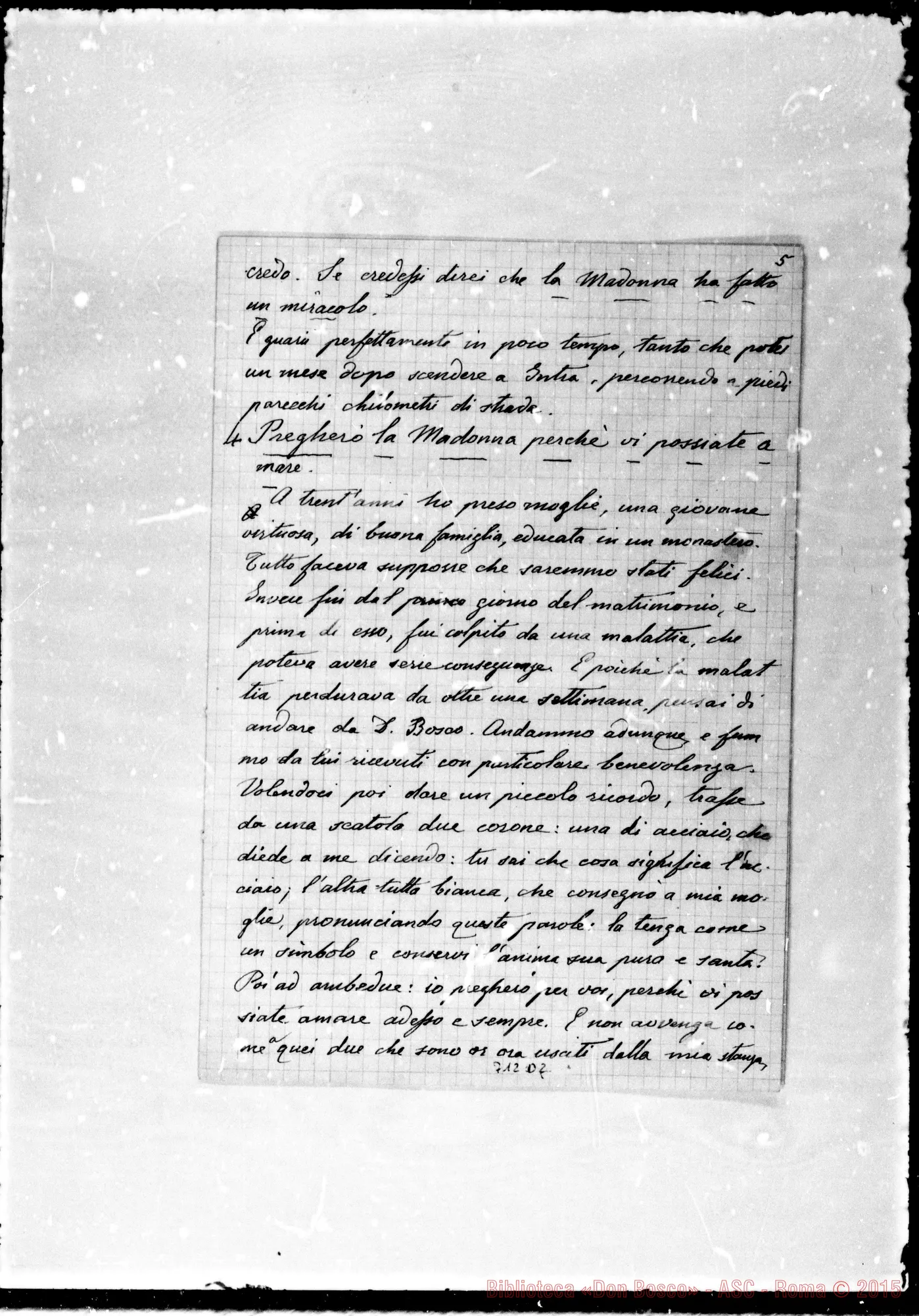 Fotogramma D 2 — Passerini Carlo, cavaliere. Relazione del cavaliere sulla vita di Don Bosco