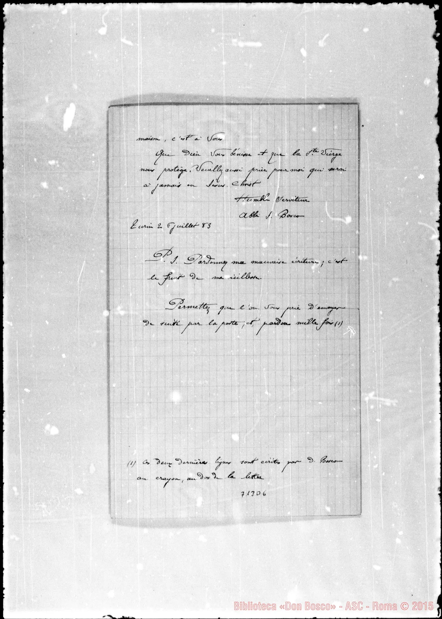 Fotogramma D 6 — Piccard L.E., sac. Copia di due lettere di D. Bosco A Piccard