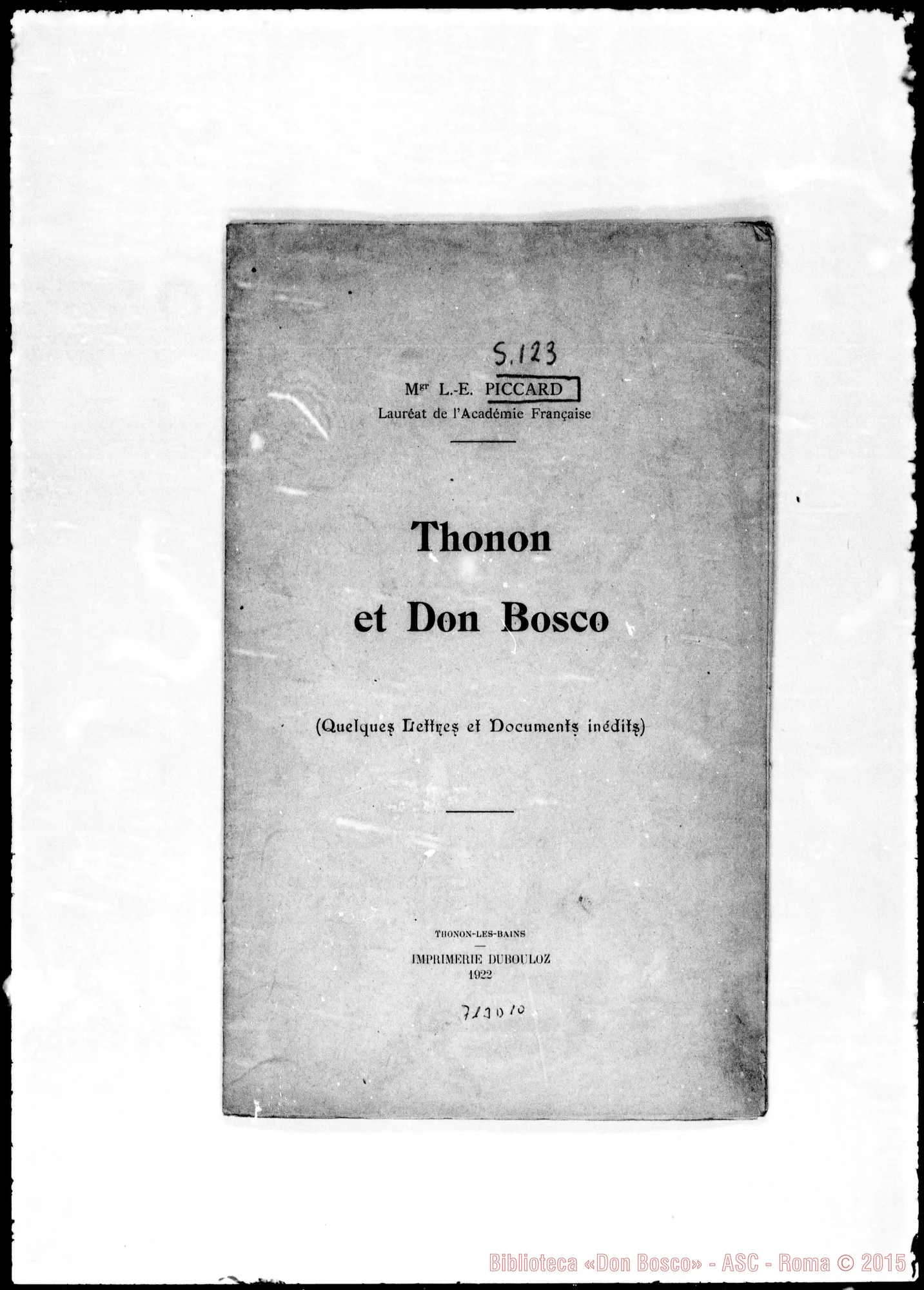 Fotogramma D 10 — Thonon E Don Bosco. Stampato