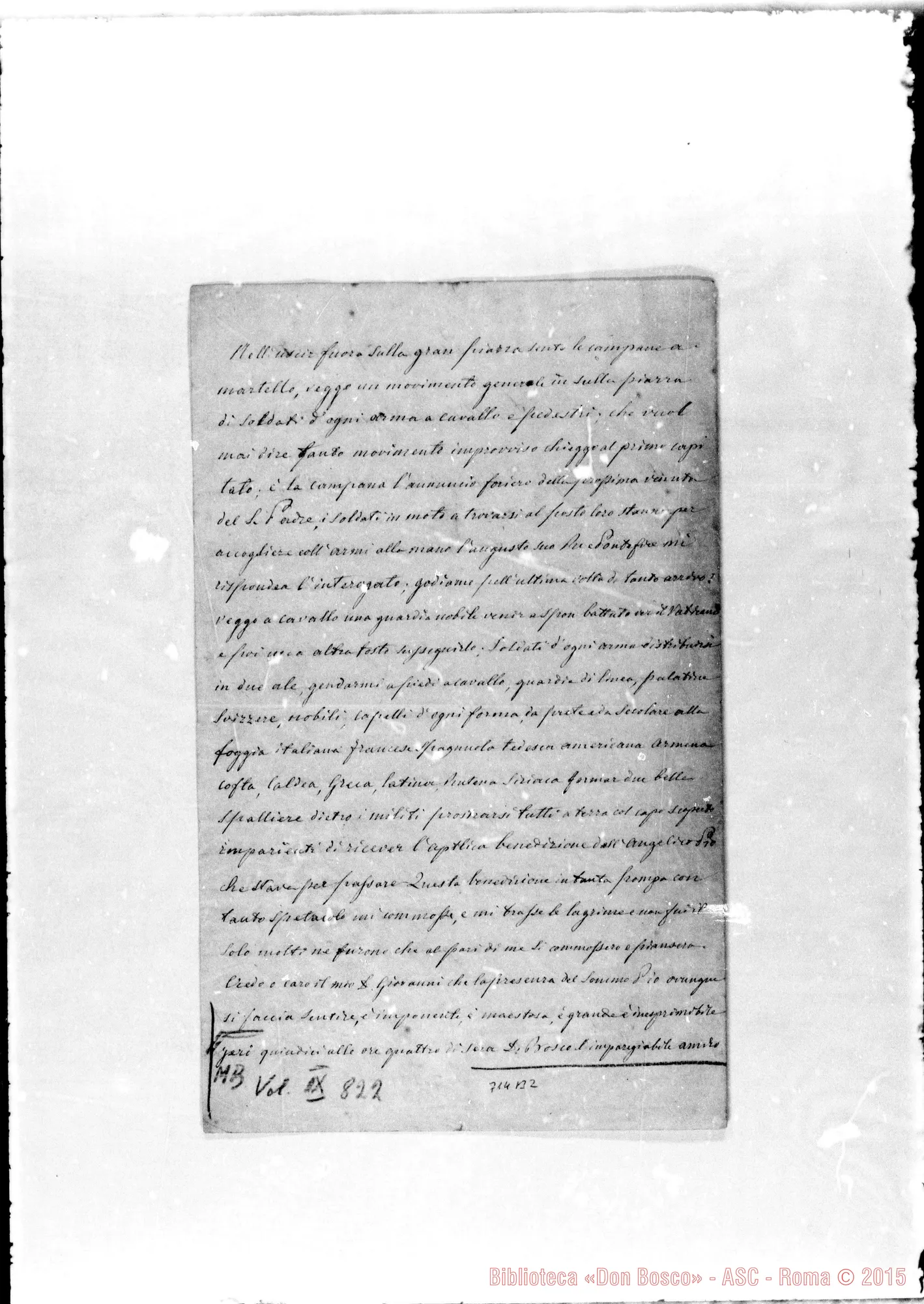 Fotogramma B 2 — Pirati Michele. Lettera A Don Giovanni Spirito