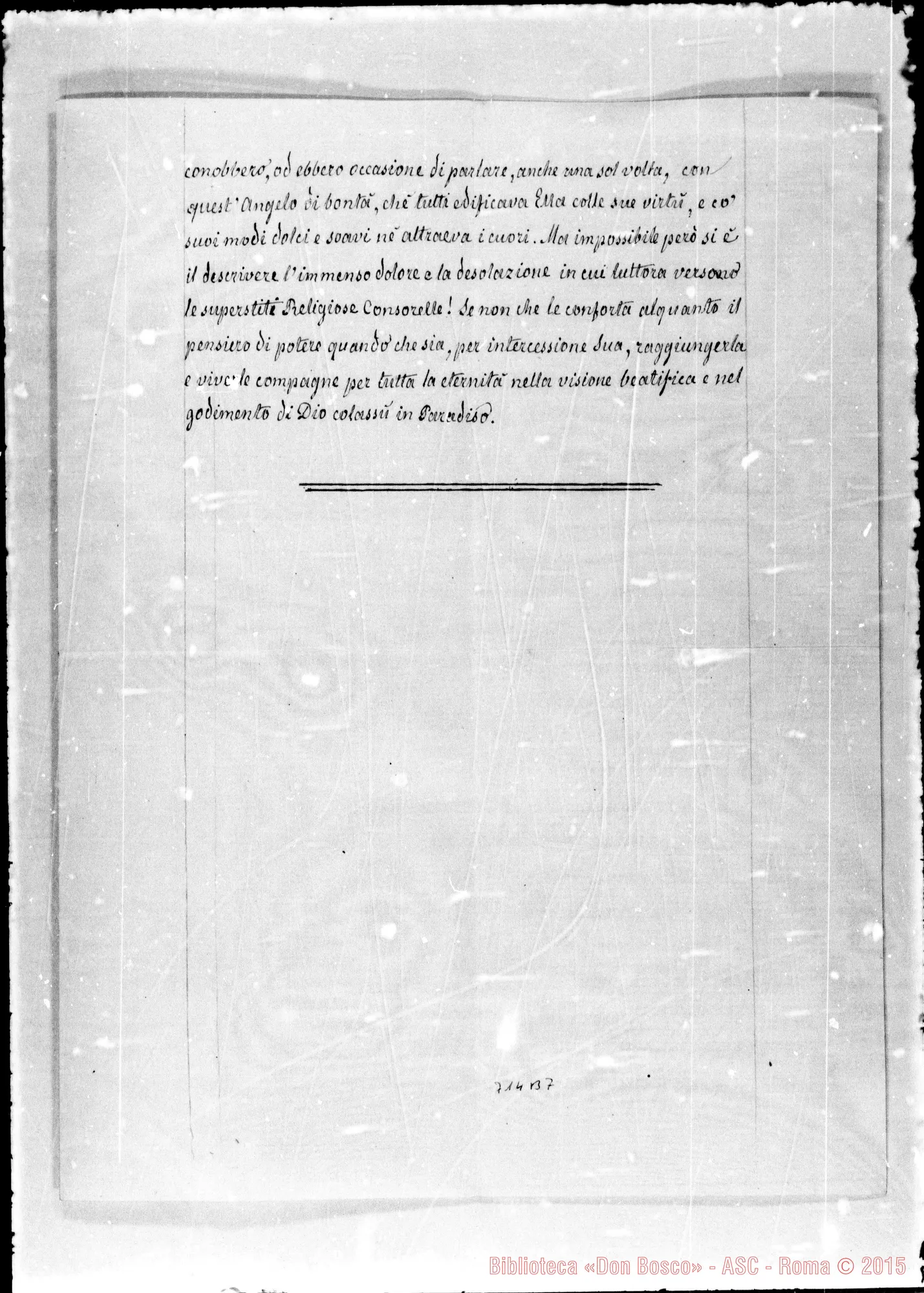 Fotogramma B 7 — Pistocchi Angelica Teresa, suora Clarissa. Brevi cenni. Acclusa lettera