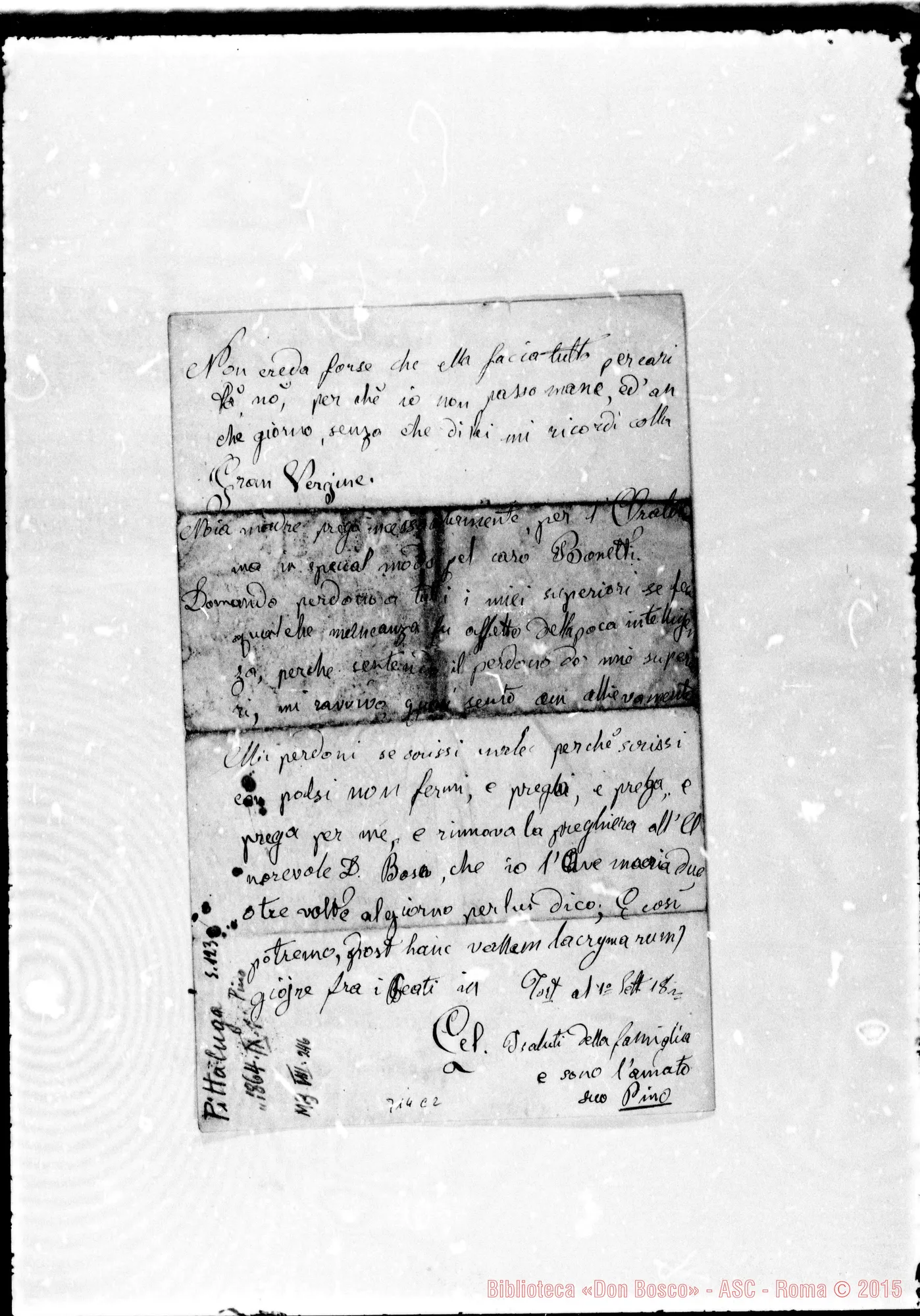 Fotogramma C 2 — Pittaluga Pino. Due lettere A D. Enrico Bonetti