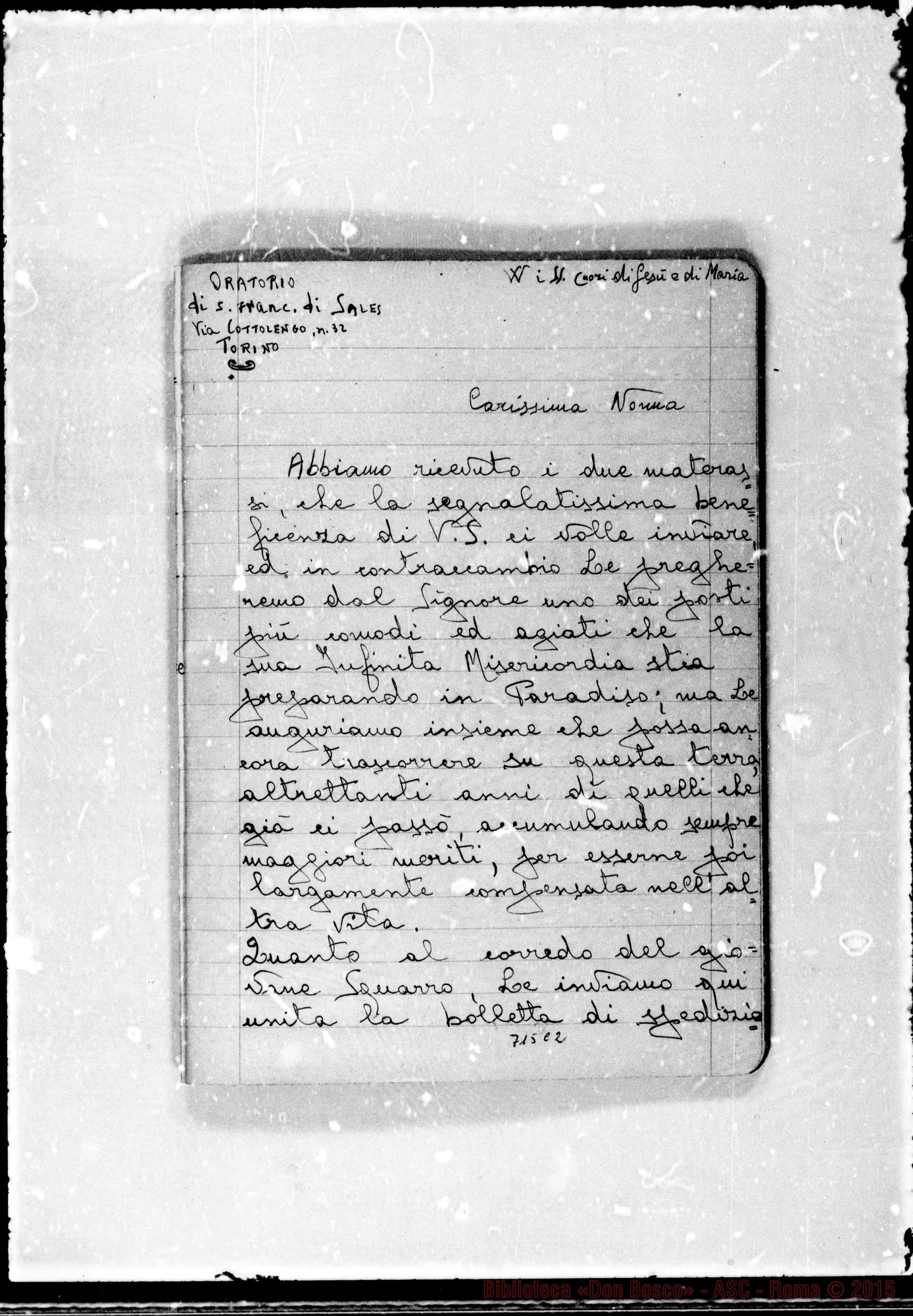 Fotogramma C 2 — Prato Susanna, ved. Saettone. Quaderno con copie di lettere da diversi mittenti